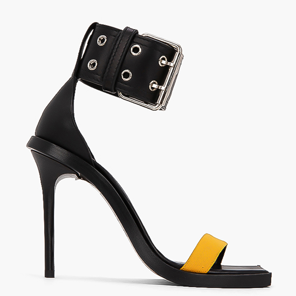 Versace Black Mesh/Leather Versus Sandals Size EU 38