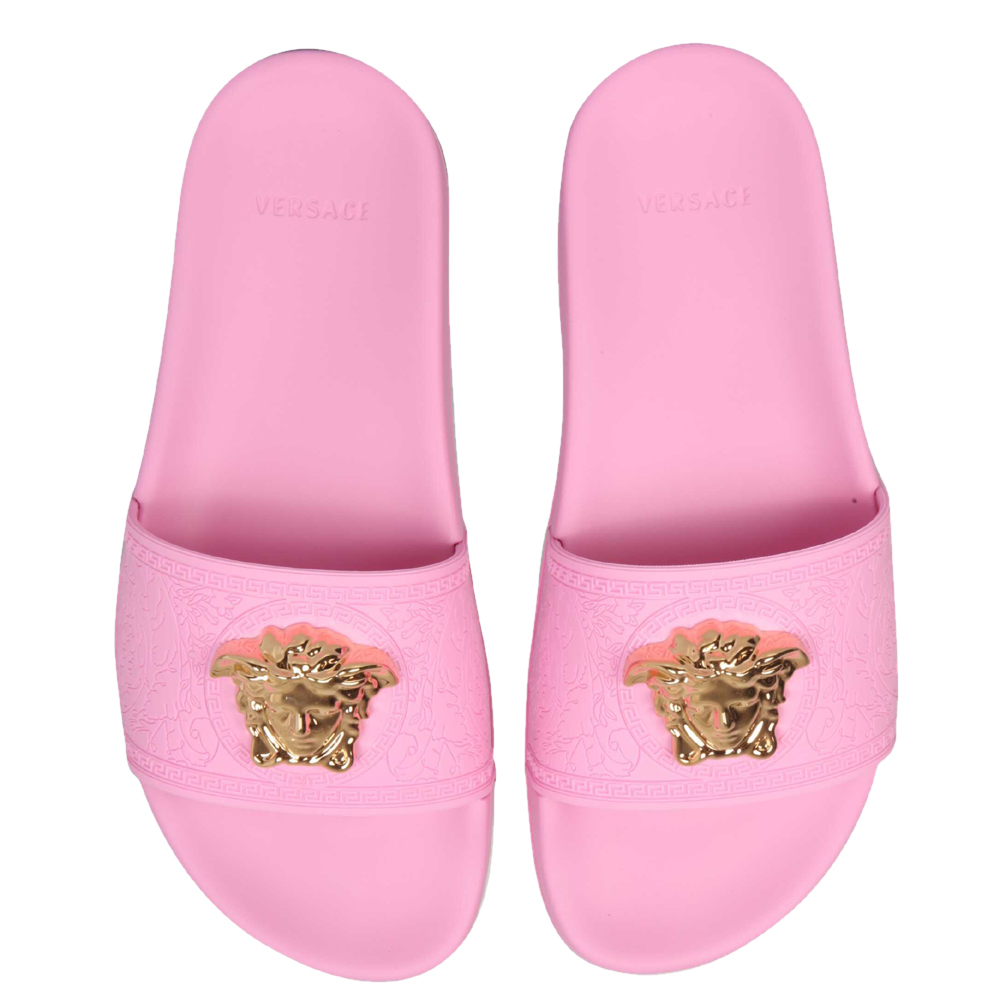 

Versace Pink Rubber Palazzo Slide Sandals Size IT