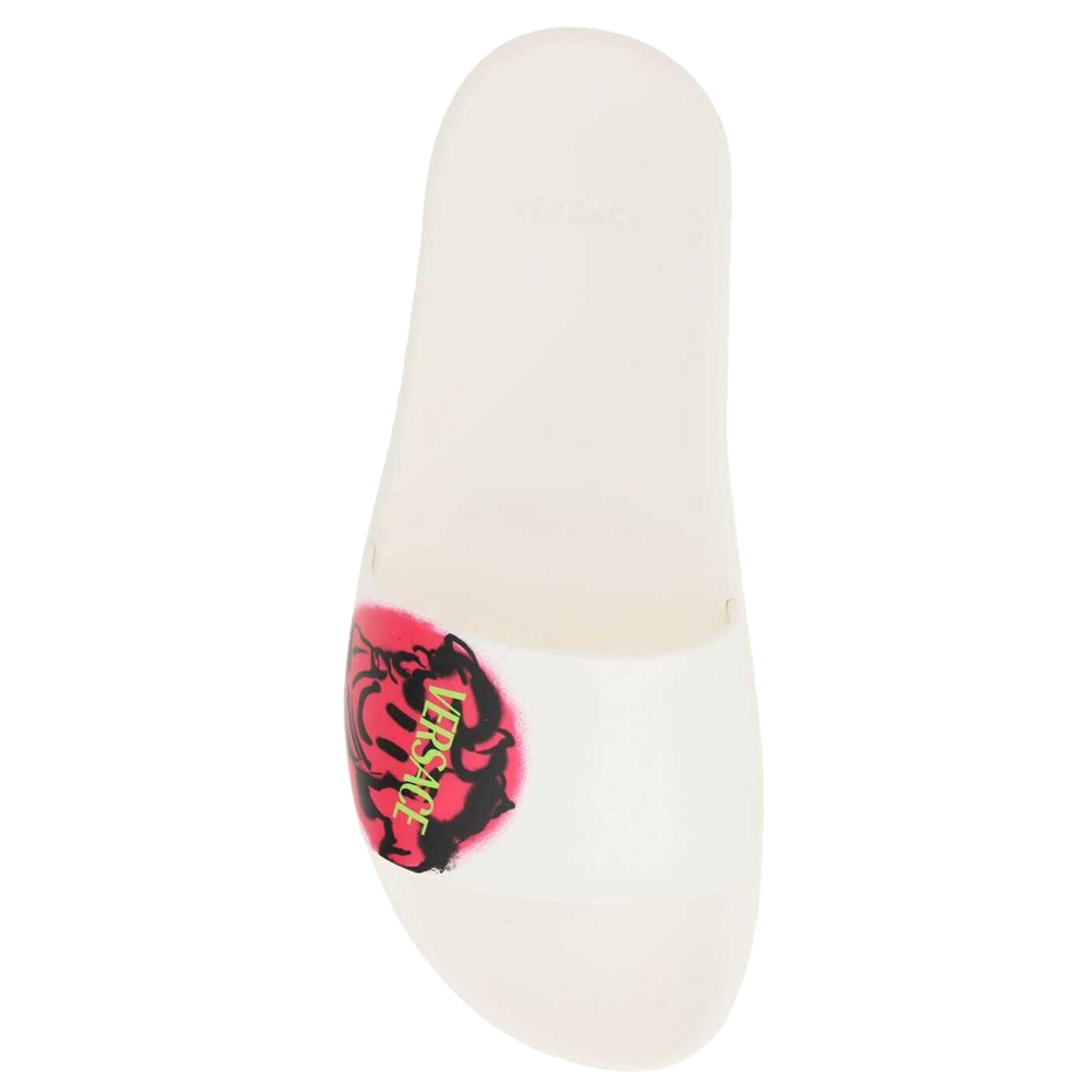 

Versace White Rubber Medusa Tag Pool Slides Size IT