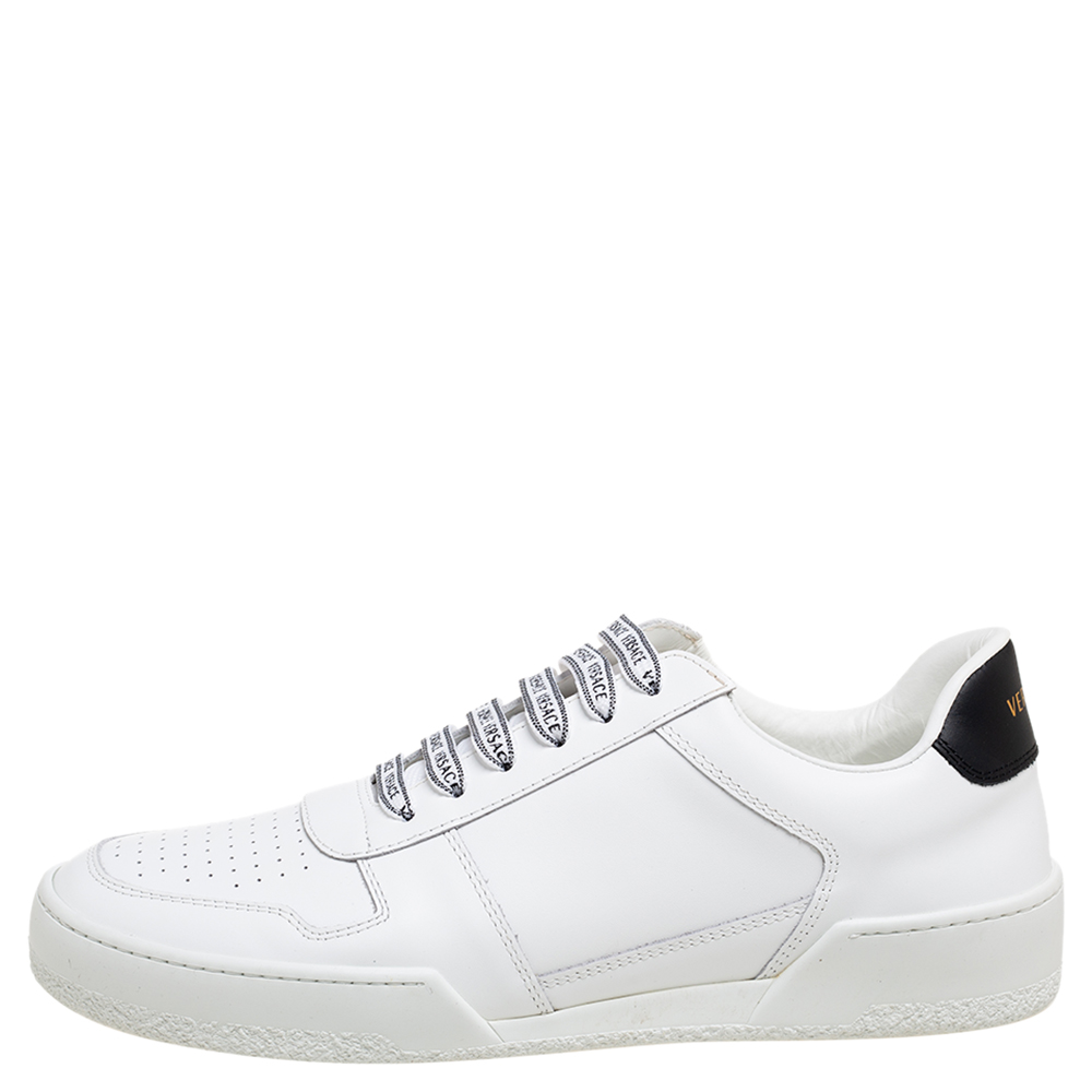 

Versace White Leather Ilus Trainers Sneakers Size