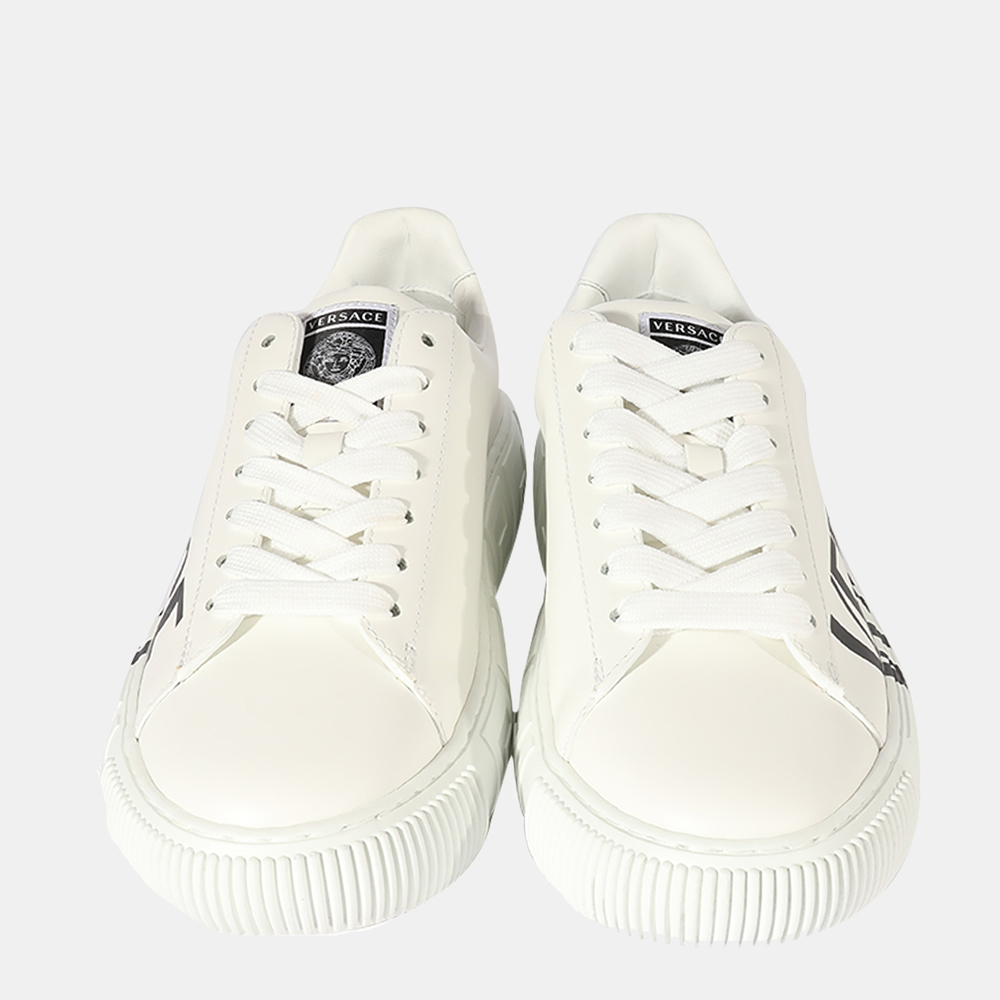

Versace White Leather Greca Logo Low Top Sneaker EU