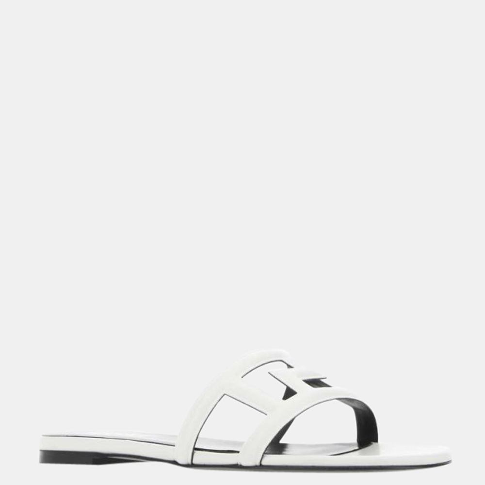 

Versace White Greca Flat Slides Size EU