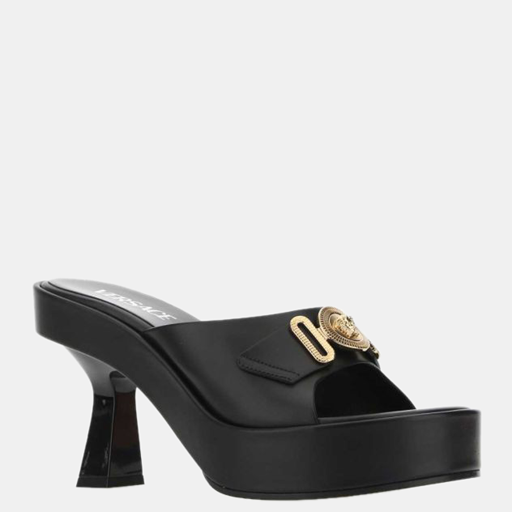 

Versace Black Medusa Biggie 100mm platform mules Size EU