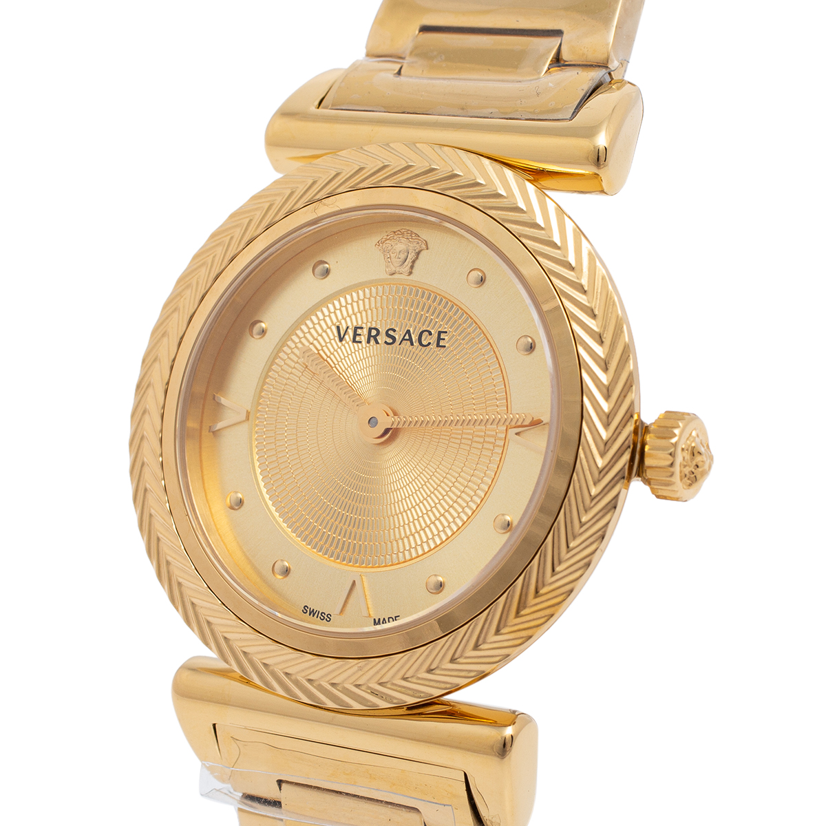 

Versace Yellow Gold Tone Stainless Steel V-Motif VERE00618 Women's Wristwatch