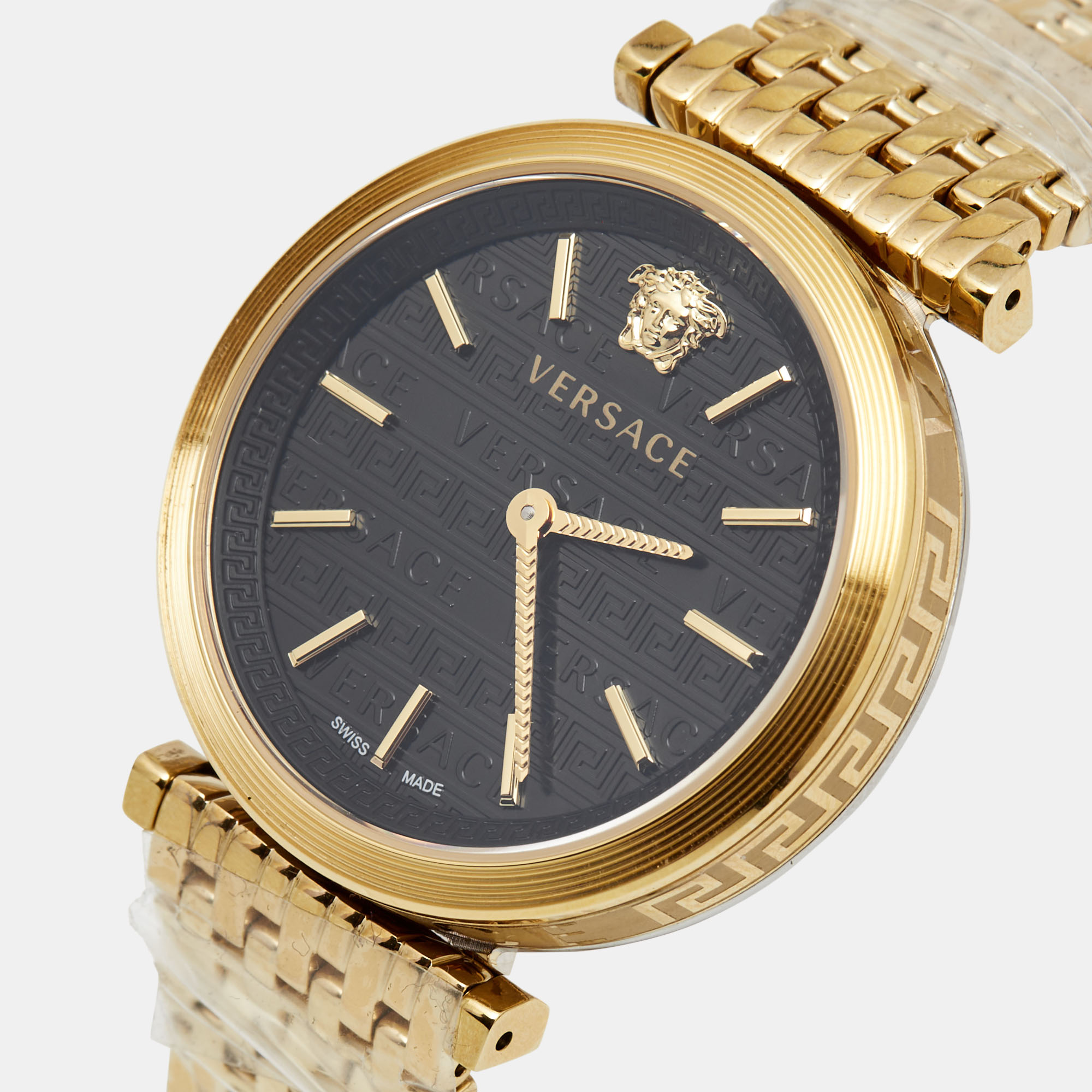 

Versace Black Gold Plated Stainless Steel V-Twist VELS00819 Women's Wristwatch