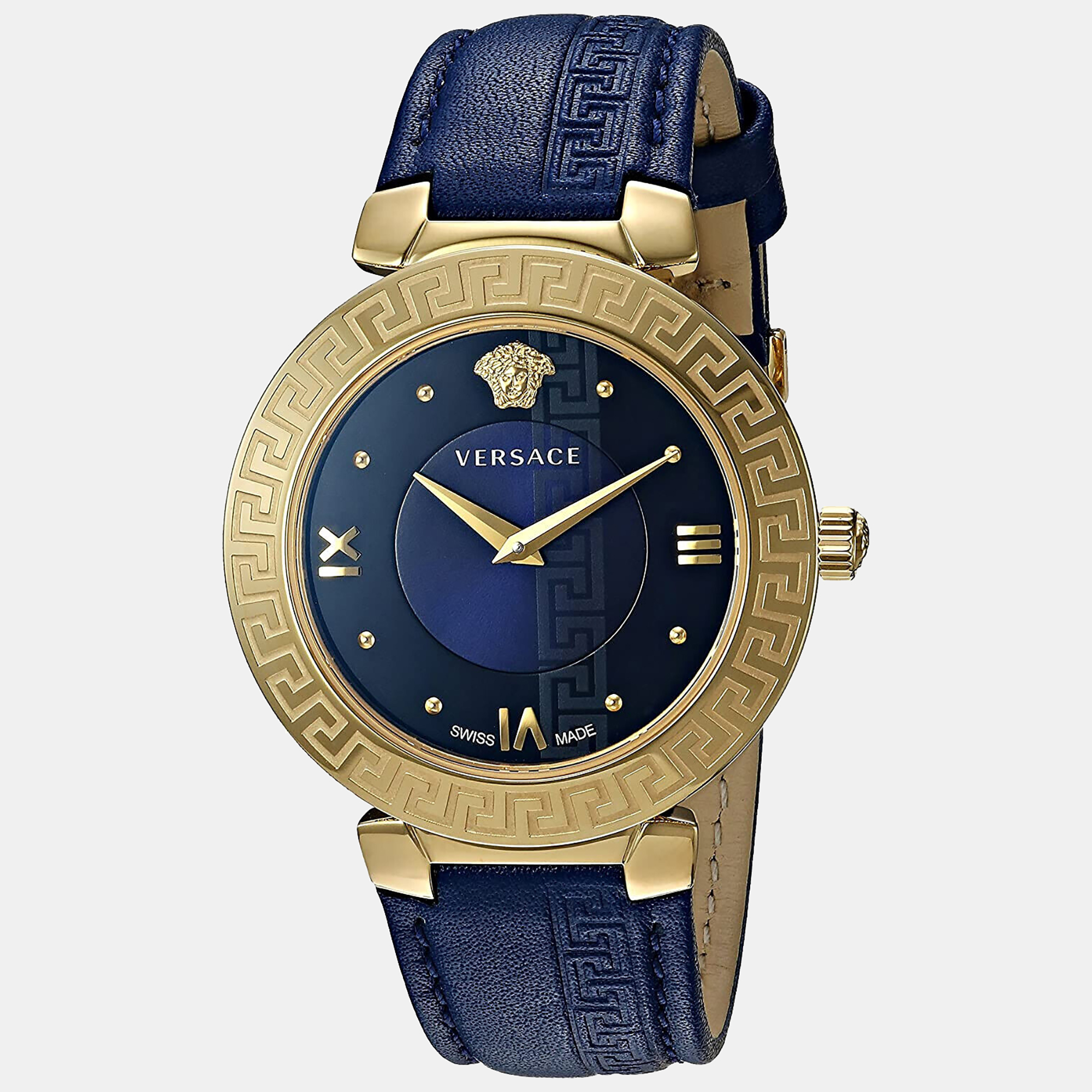 Pre-owned Versace Women's V16040017 Daphnis 35mm Quartz Watch In Blue