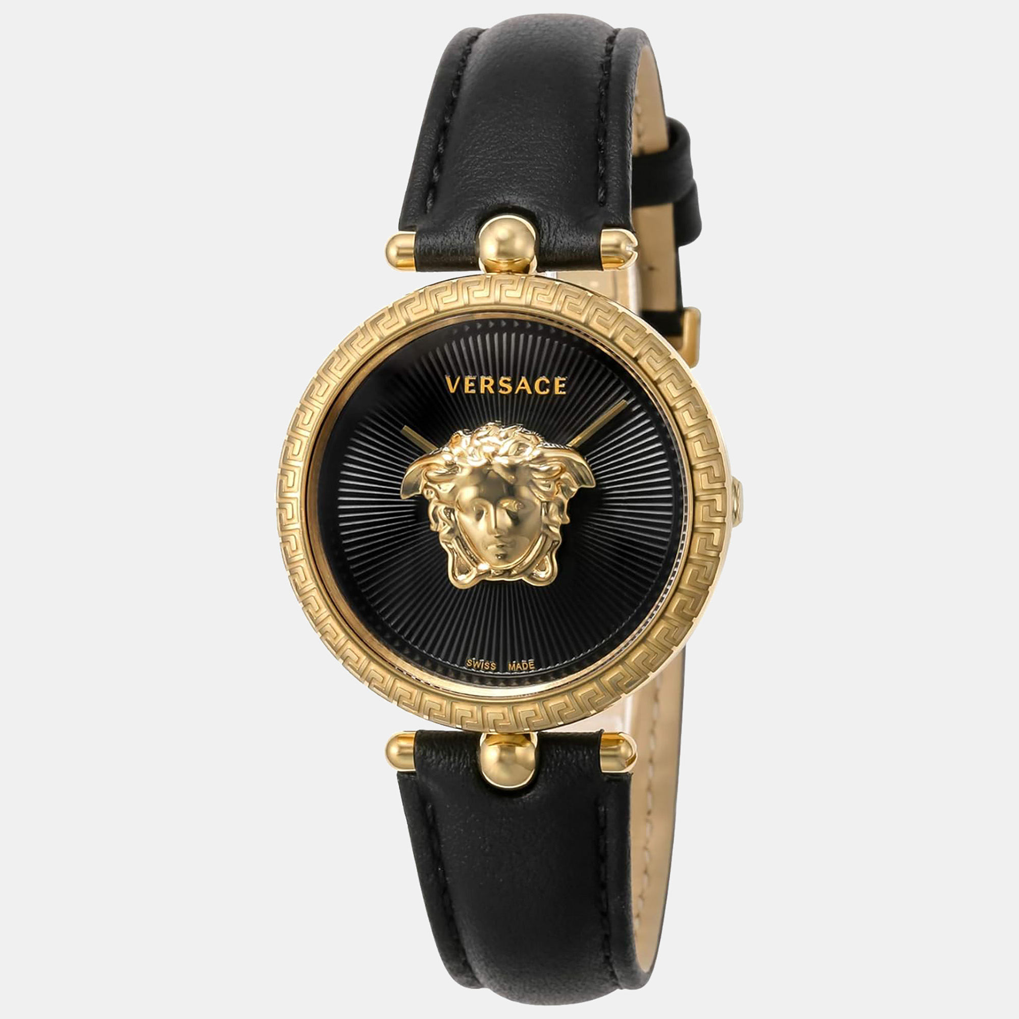 Pre-owned Versace Women's Vecq00118 Palazzo Empire 34mm Quartz Watch In Black