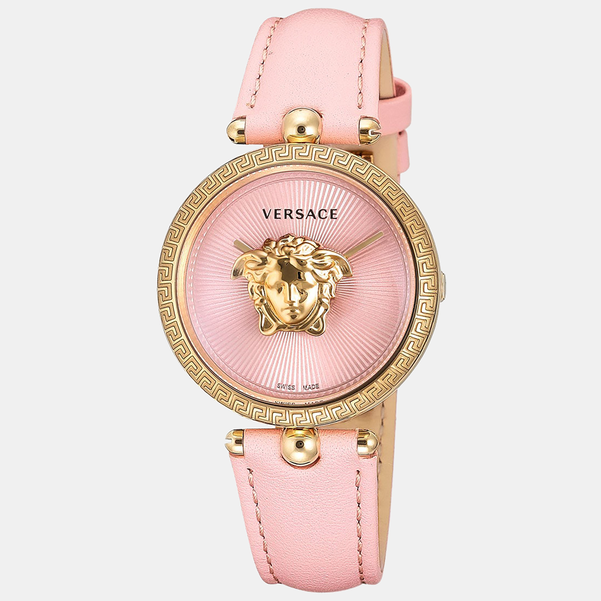 Pre-owned Versace Women's Palazzo Empire 34mm Quartz Watch Vecq00518 In Pink