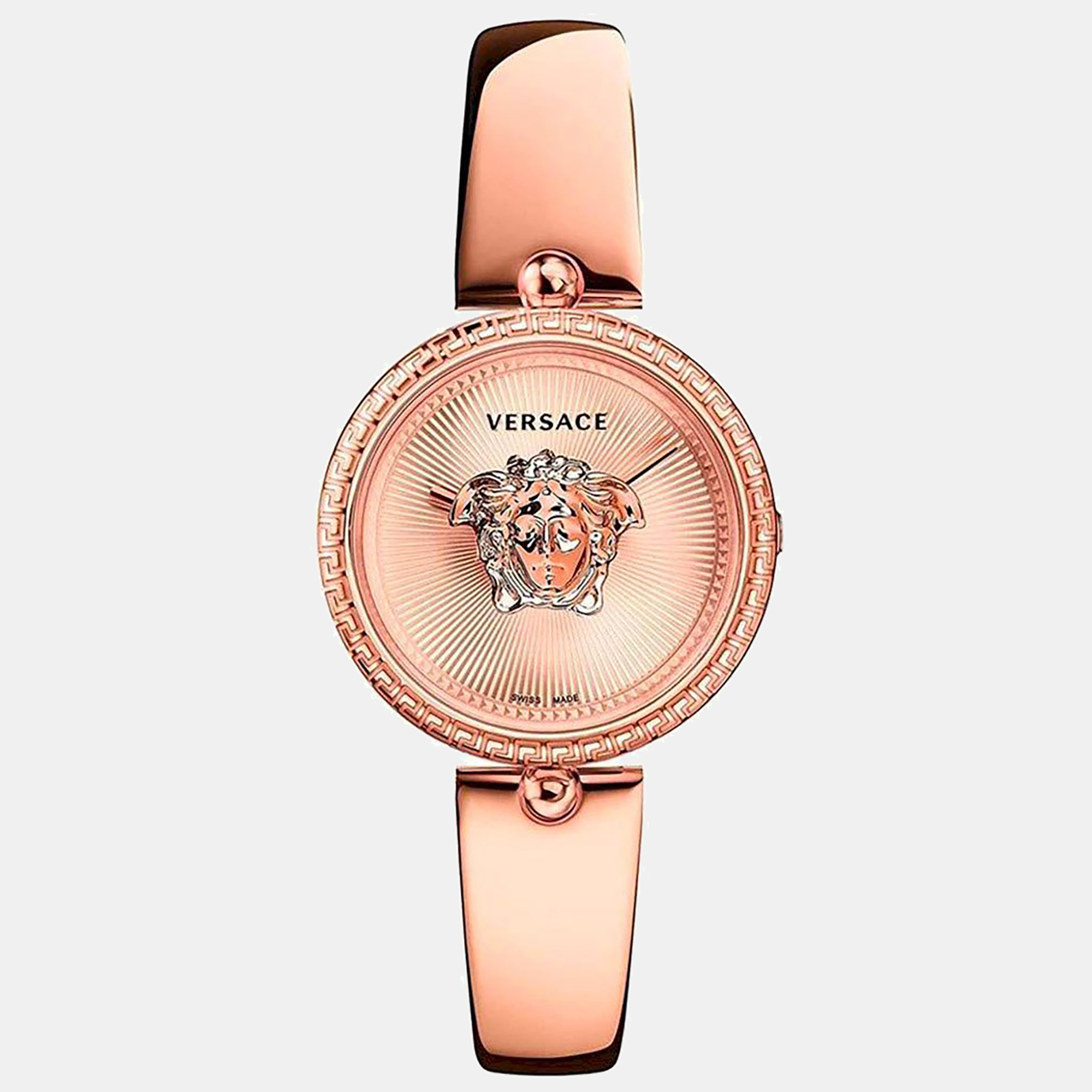 Pre-owned Versace Women's Vecq00718 Palazzo Empire 34mm Quartz Watch In Pink