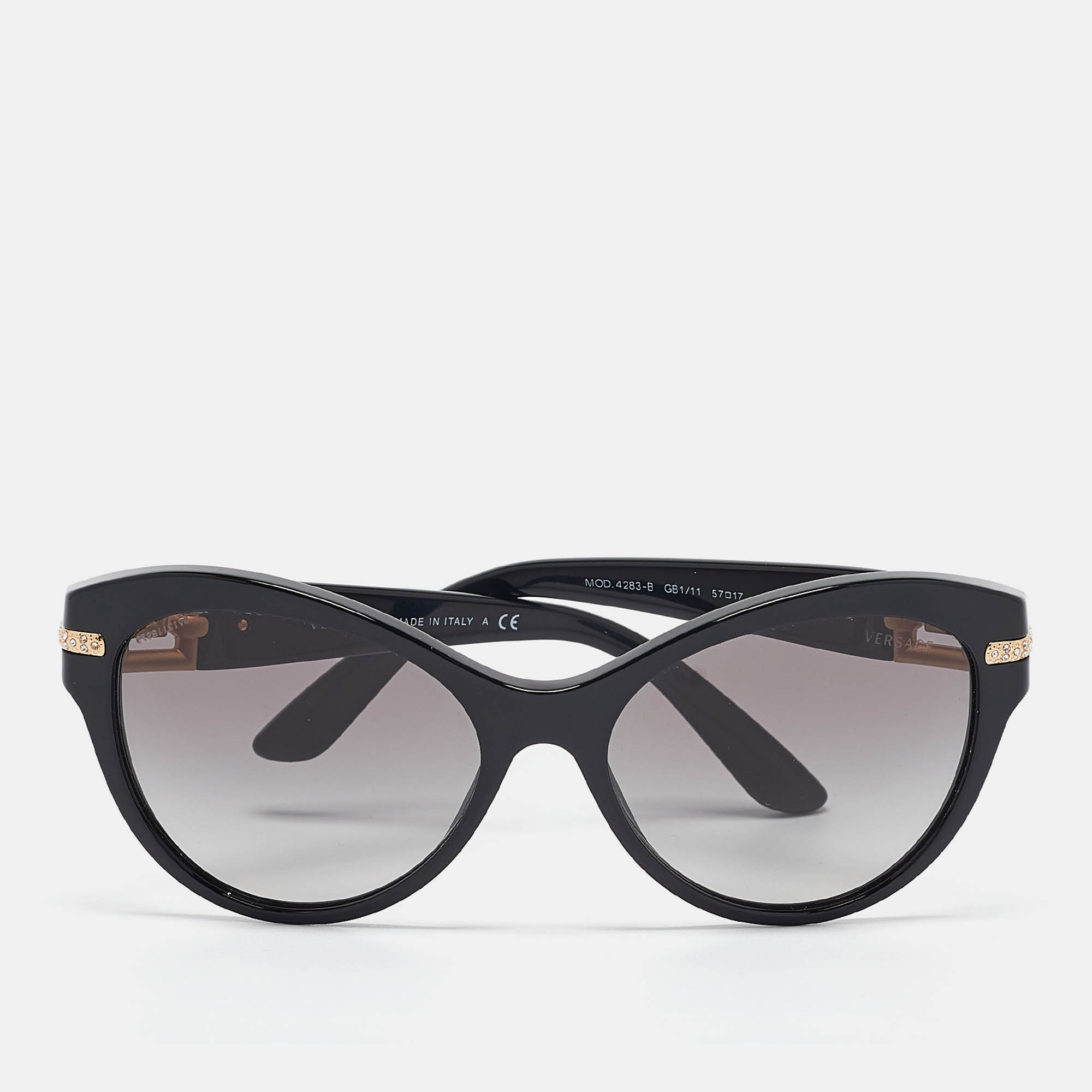 

Versace Black Gradient MOD. 4282-B Crystals Cat Eye Sunglasses