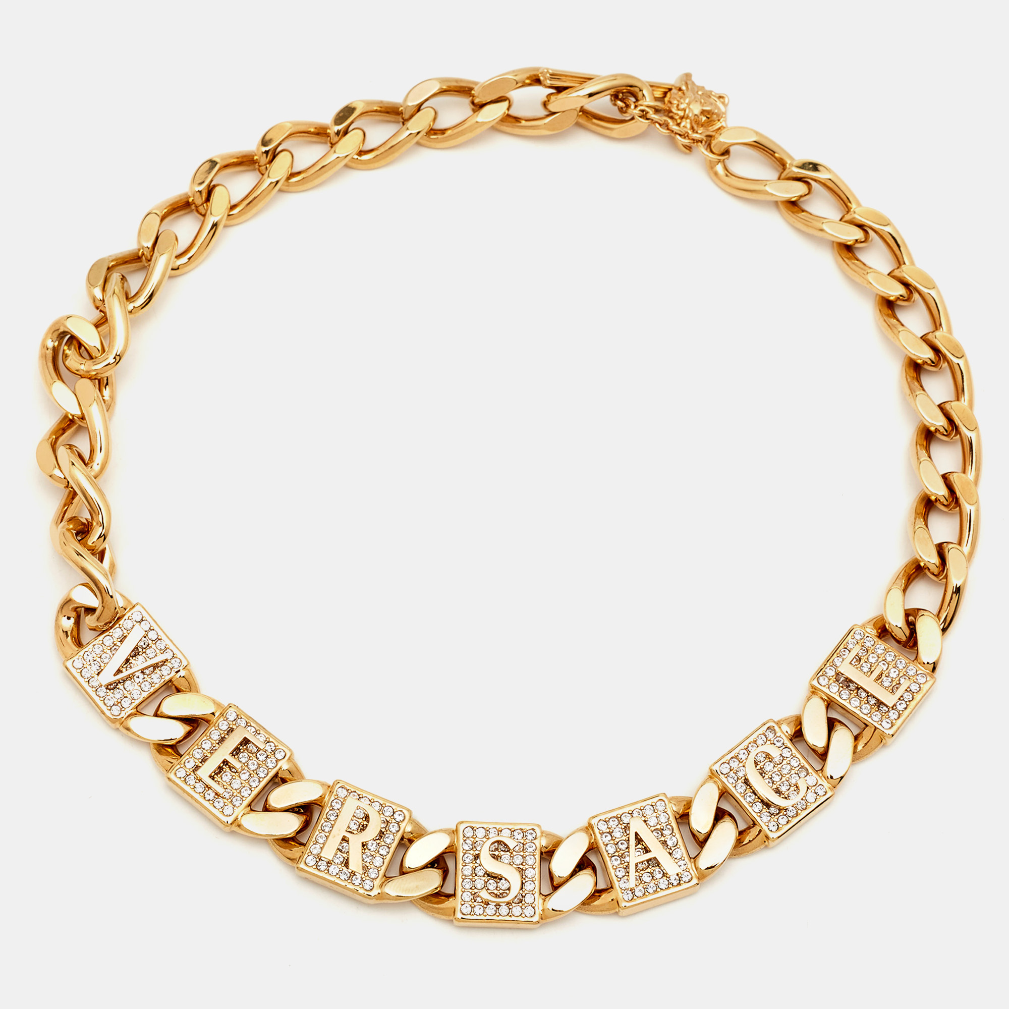 

Versace Medusa Crystals Gold Tone Necklace