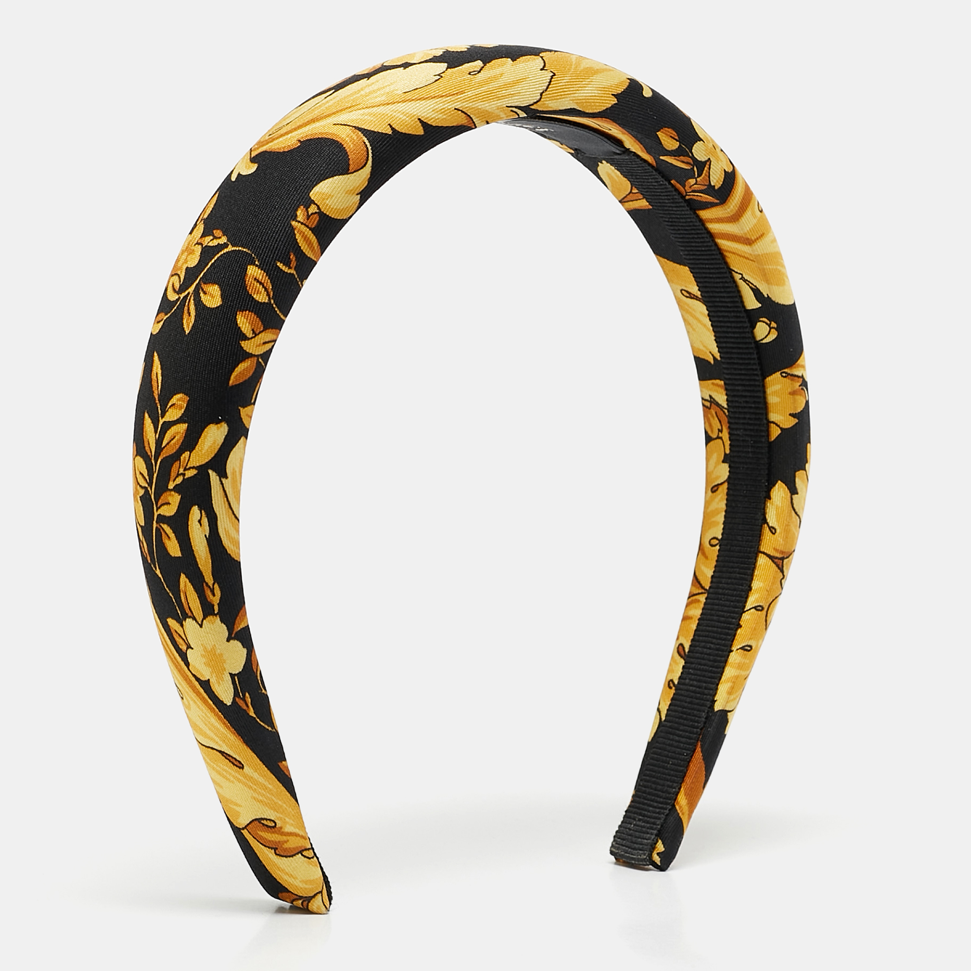 

Versace Yellow/Black Baroque Print Silk Headband