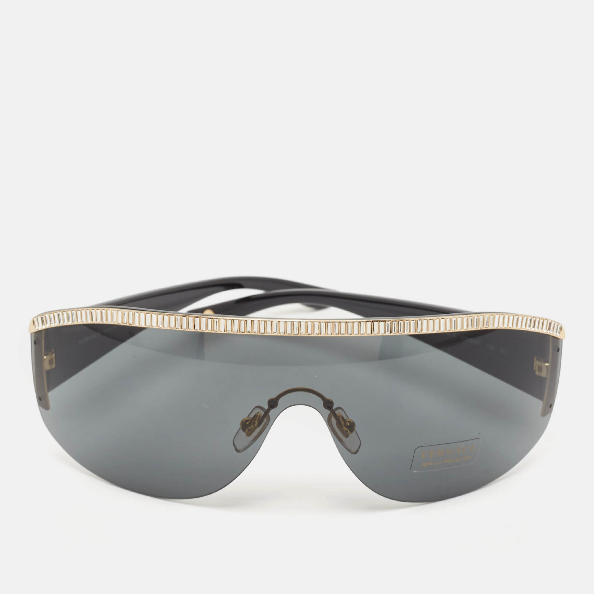 

Versace Black/Yellow Gradient MOD. 4232-B Crystals Shield Sunglasses