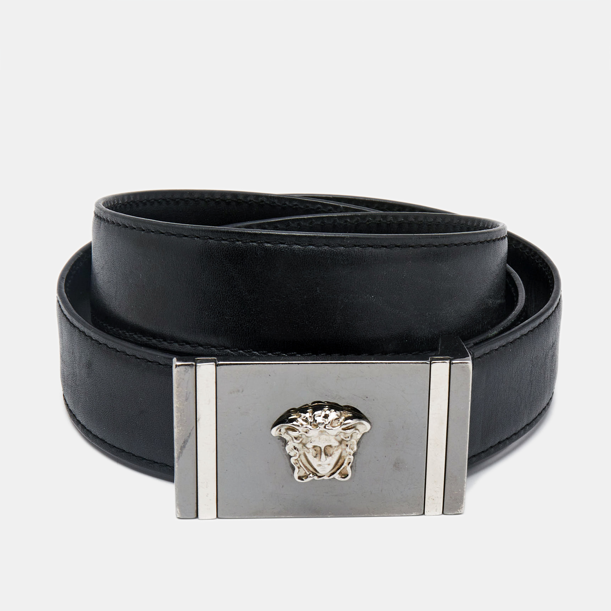 

Versace Black Leather Icon Medusa Belt 90CM