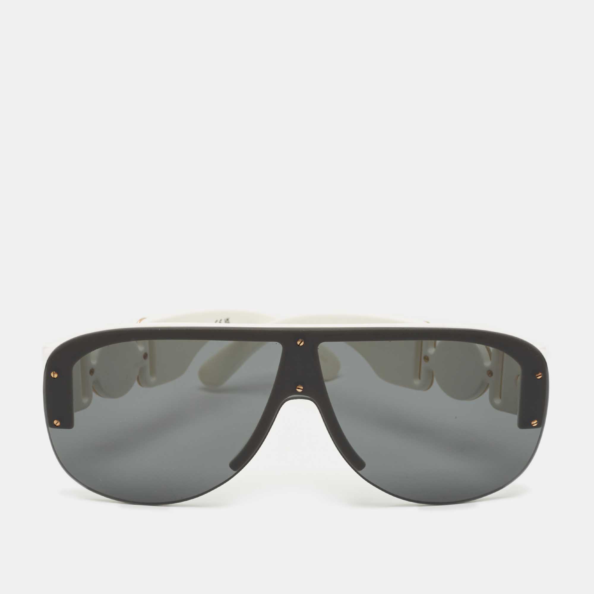 

Versace White/Black MOD.4391 Medusa Biggie Shield Sunglasses