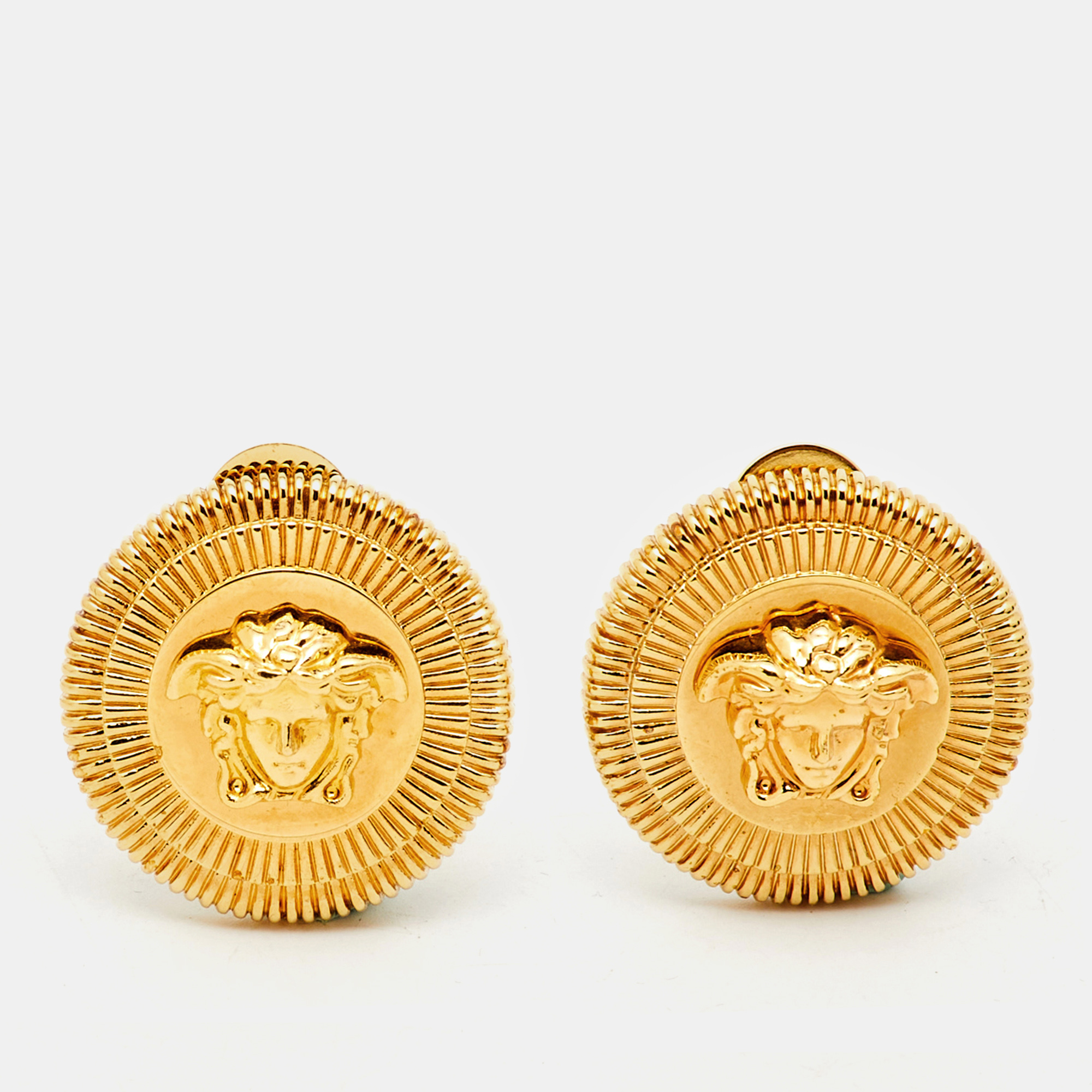 

Versace Medusa Biggie Gold Tone Earrings