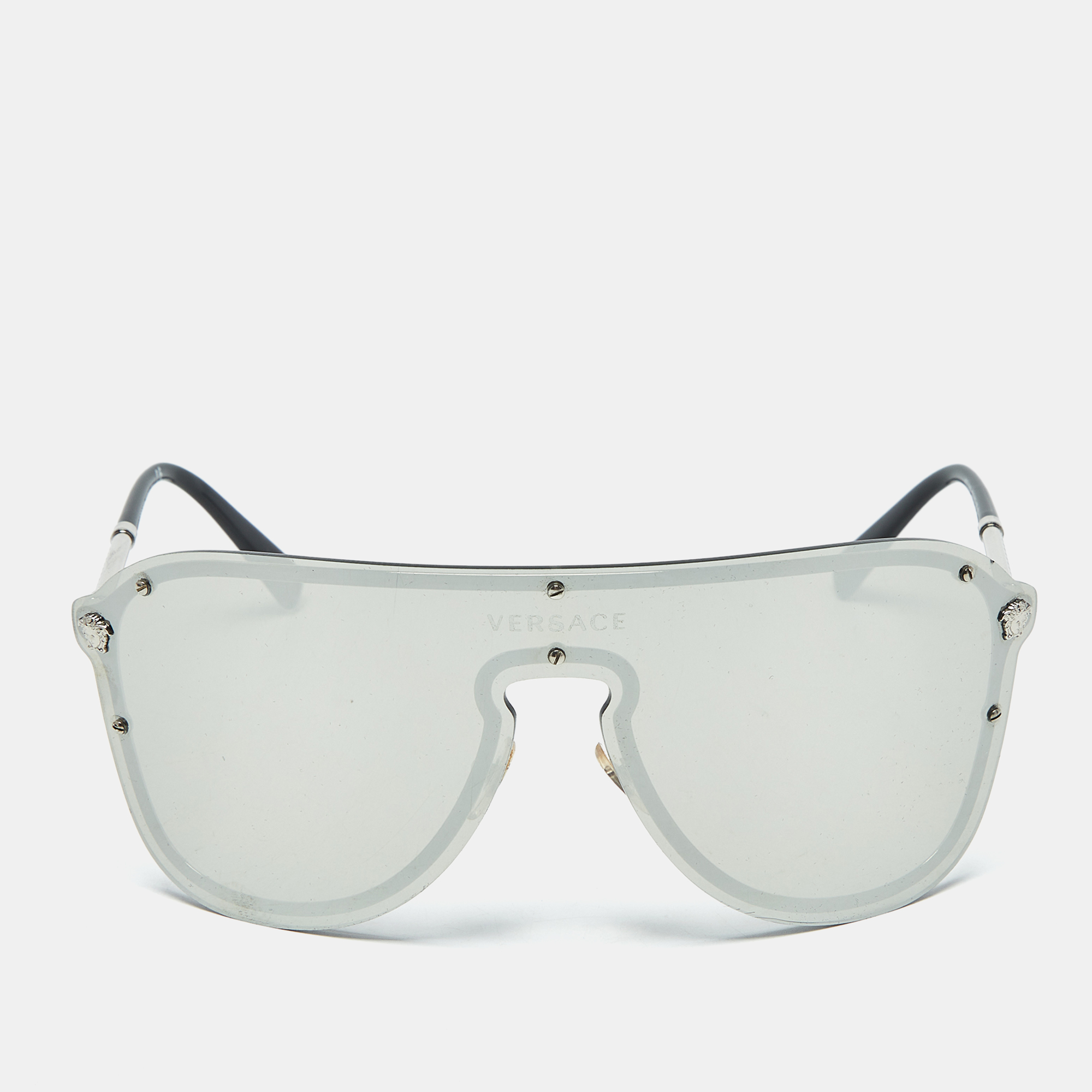 

Versace Grey Mirrored MOD. 2180 Medusa Shield Sunglasses