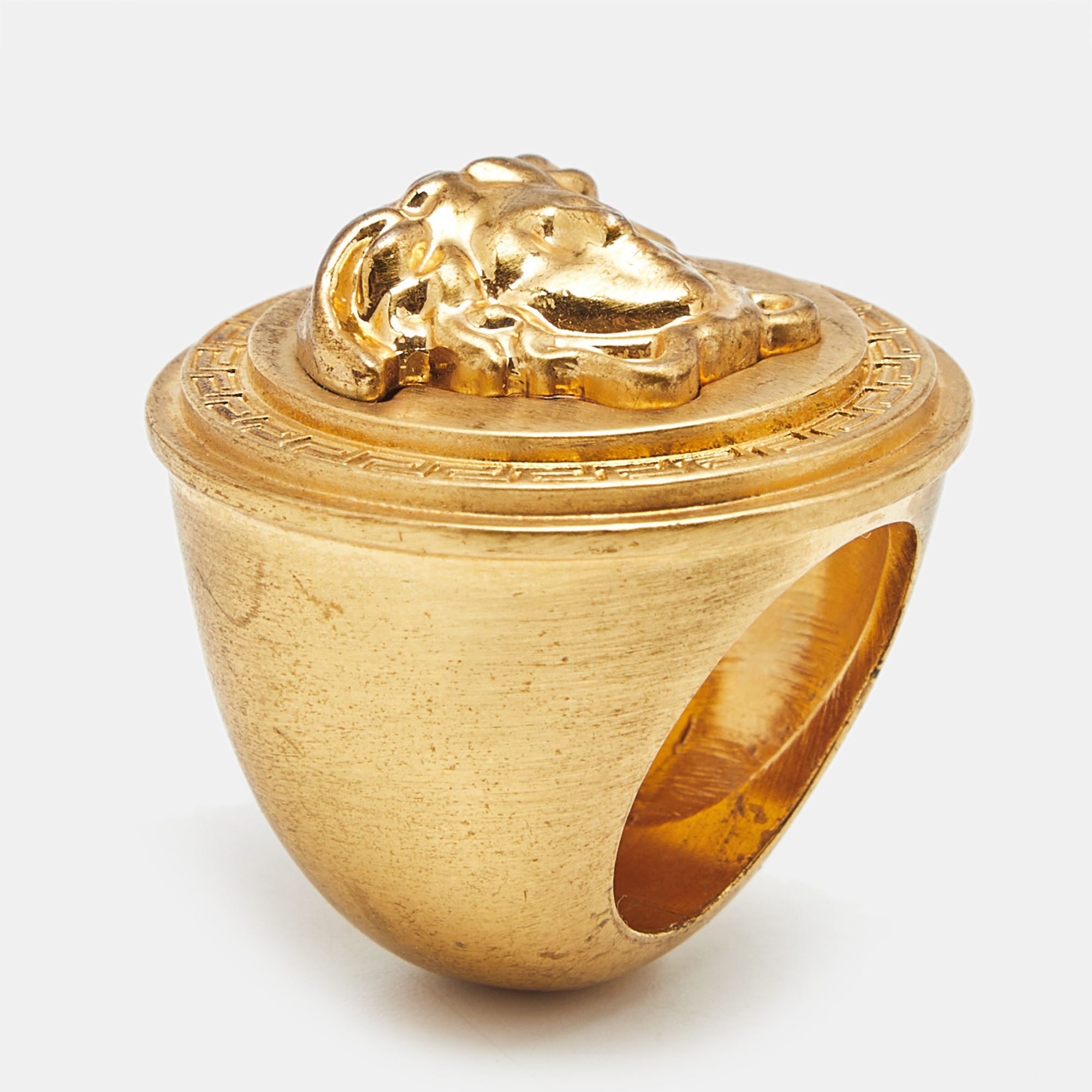 

Versace Icon Medusa Gold Tone Large Ring Size