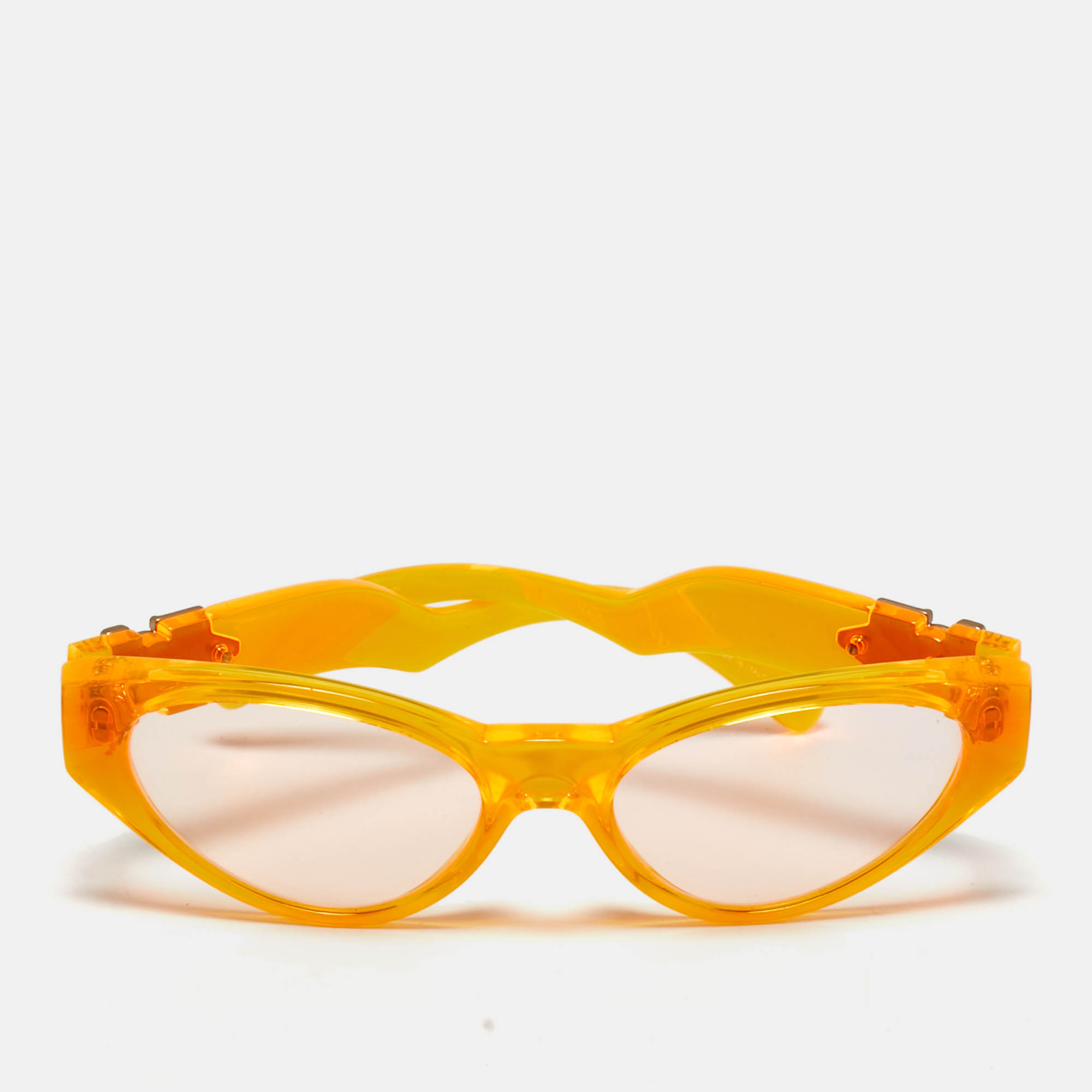 Pre-owned Versace Orange Mod 4373 Medusa Cat Eye Sunglasses