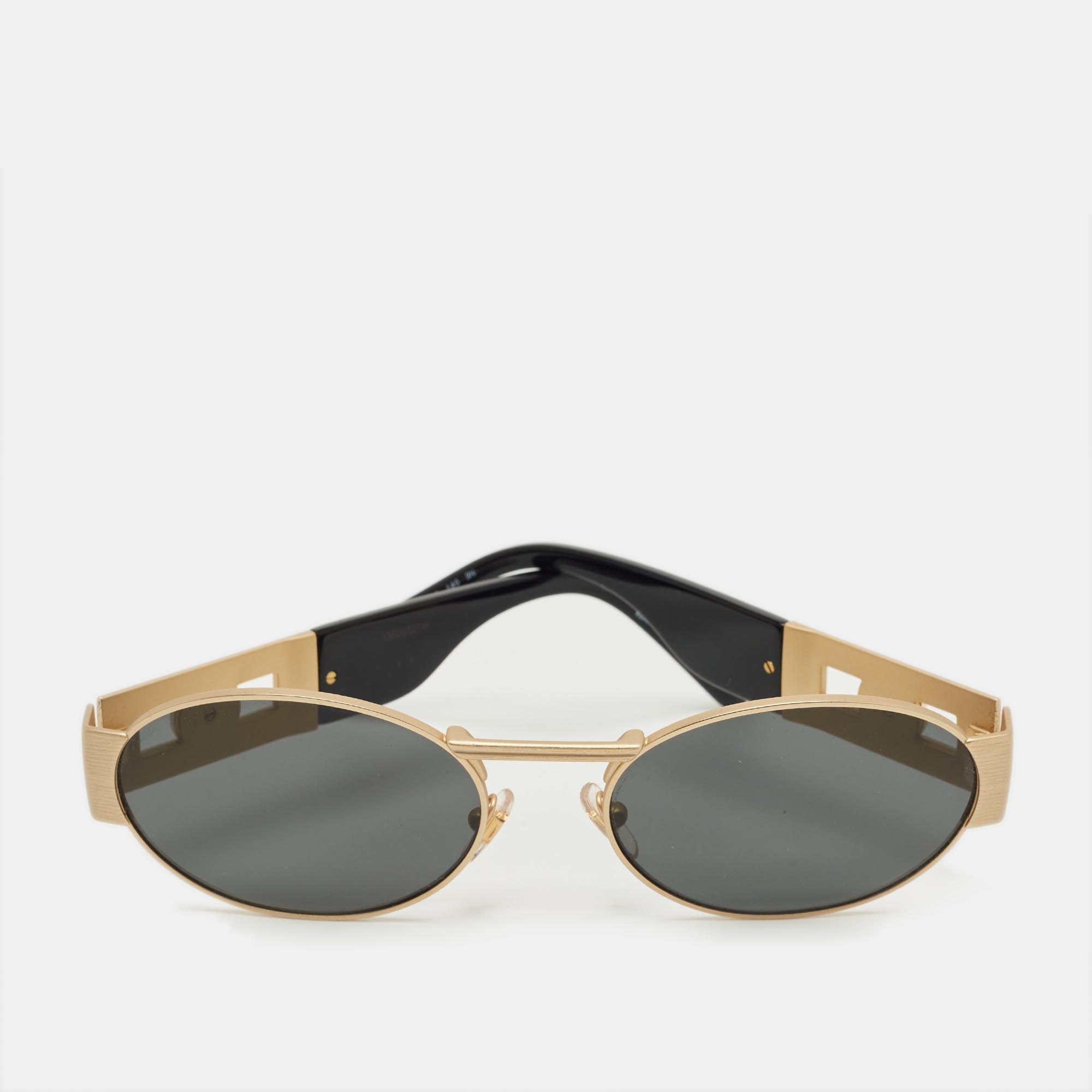 

Versace Black/Gold Tone MOD2264 Medusa Oval Sunglasses