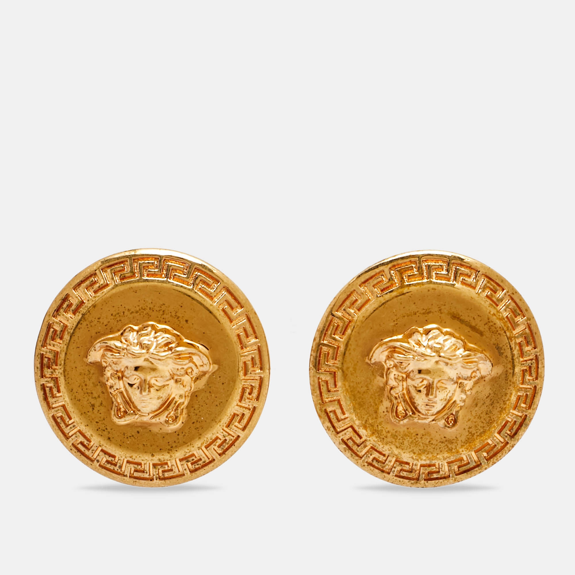 

Versace Medusa Gold Tone Earrings