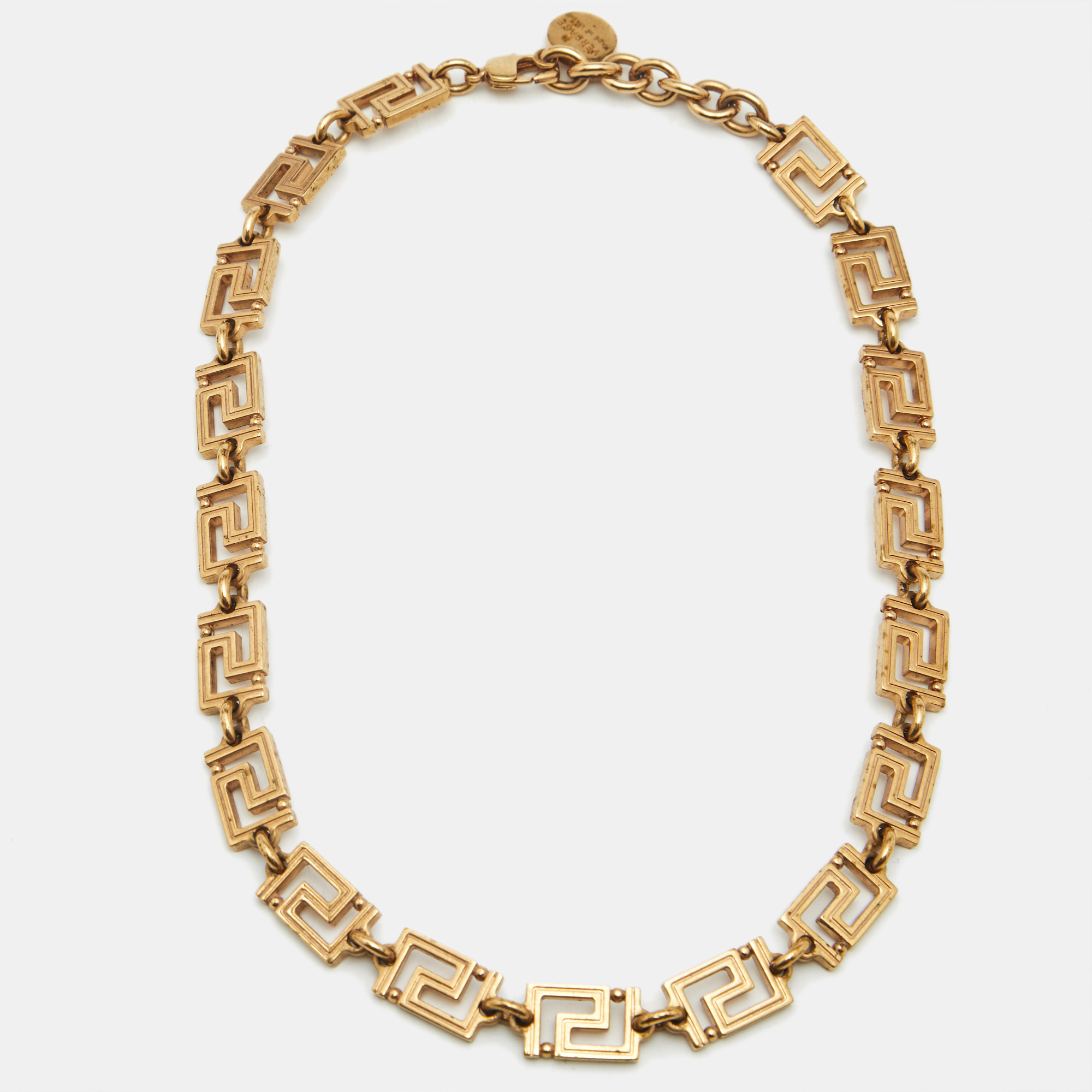 

Versace Greca Gold Tone Necklace