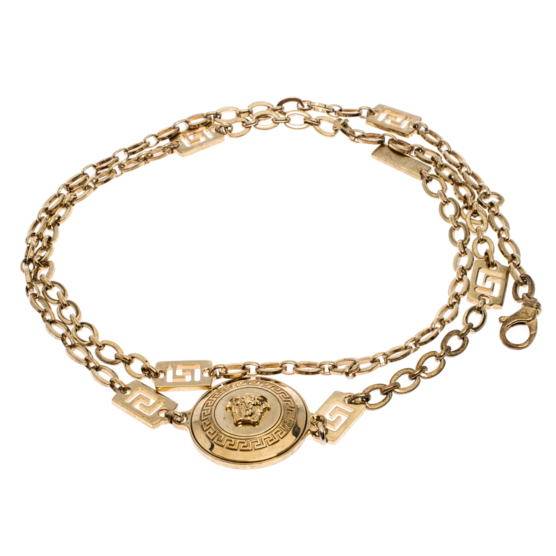 

Versace Medusa Medallion Gold Tone Chain Link Belt