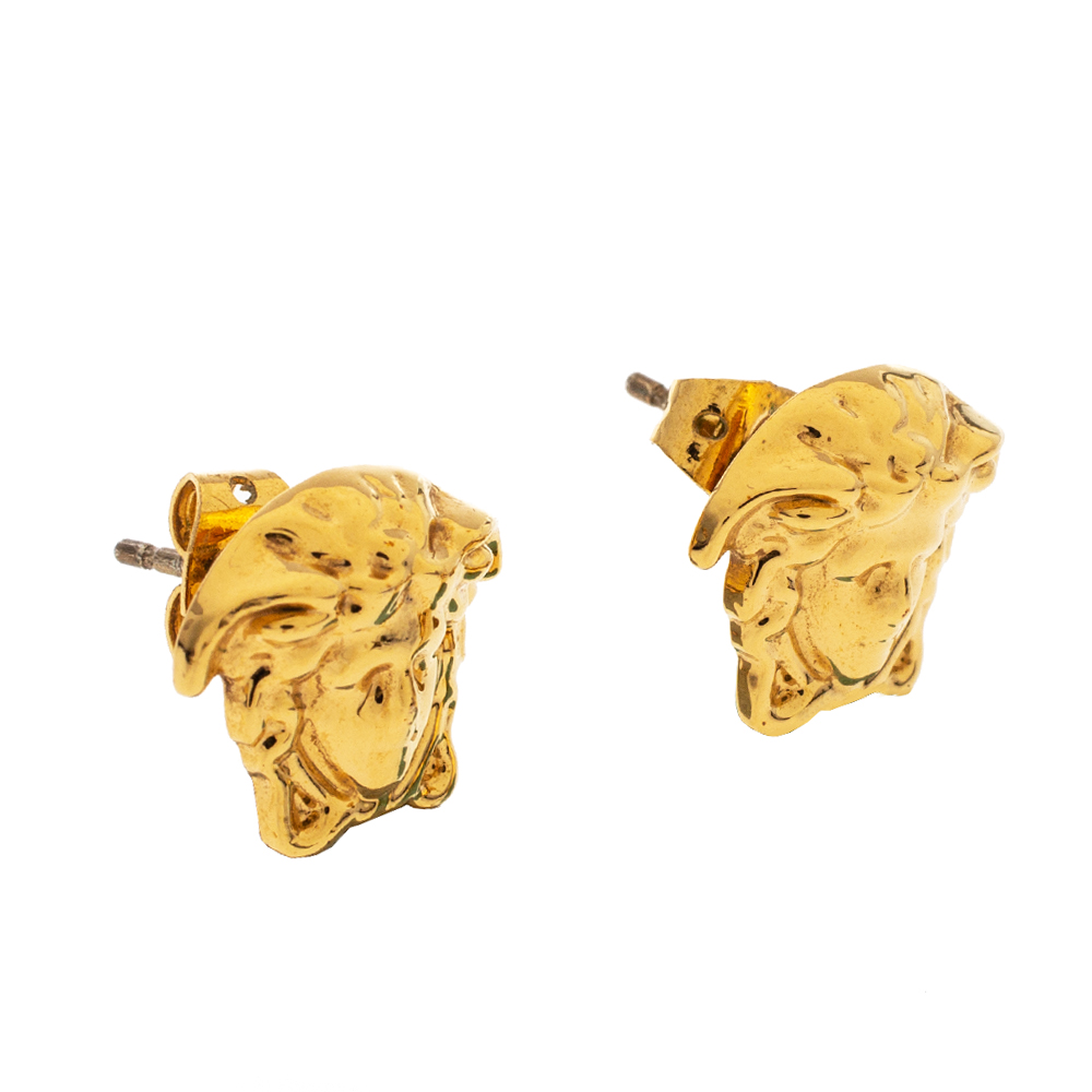 

Versace Medusa Gold Tone Stud Earrings