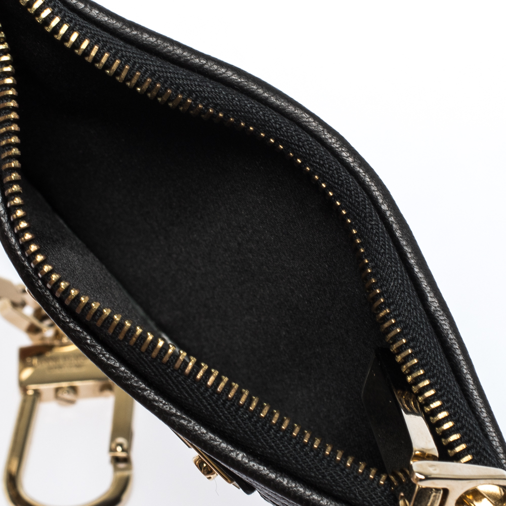 

Versace Black Quilted Leather Coin Purse and Key Charm