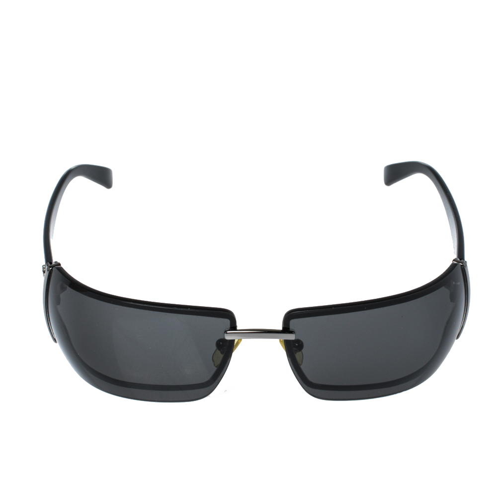 

Versace Black Medusa Icon Embedded/ Grey Mod.2027 Rimless Sunglasses