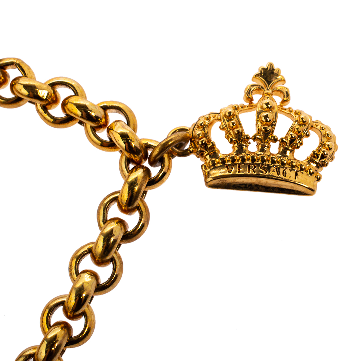 

Versace Crystal Gold Tone Charm Bracelet