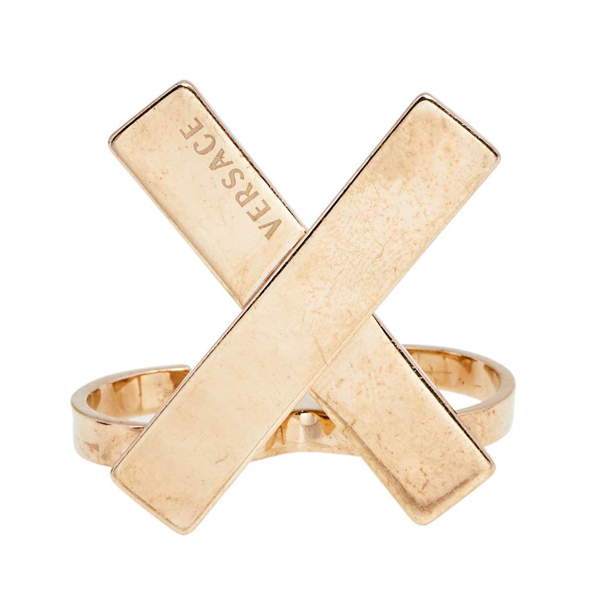 

Versace Gold Tone X Two Finger Ring