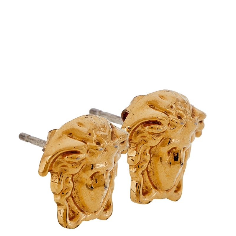 

Versace Gold Tone Medusa Head Stud Earrings