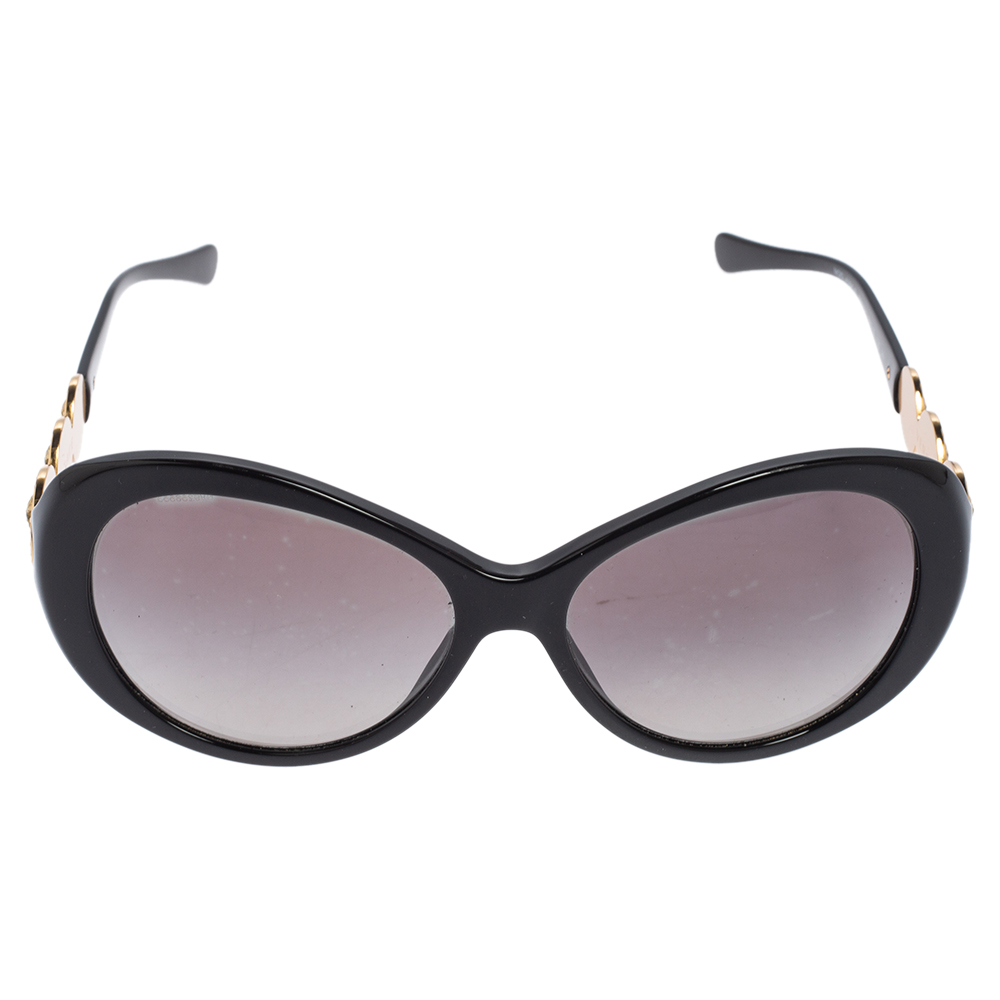 

Versace Black Acetate 4256-B Medusa Embellished Gradient Oversized Sunglasses