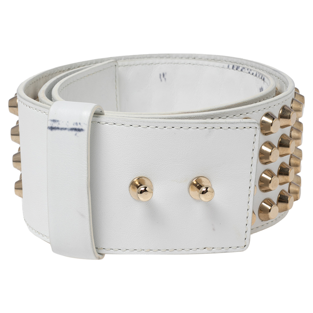 

Versace White Studded Waist Belt