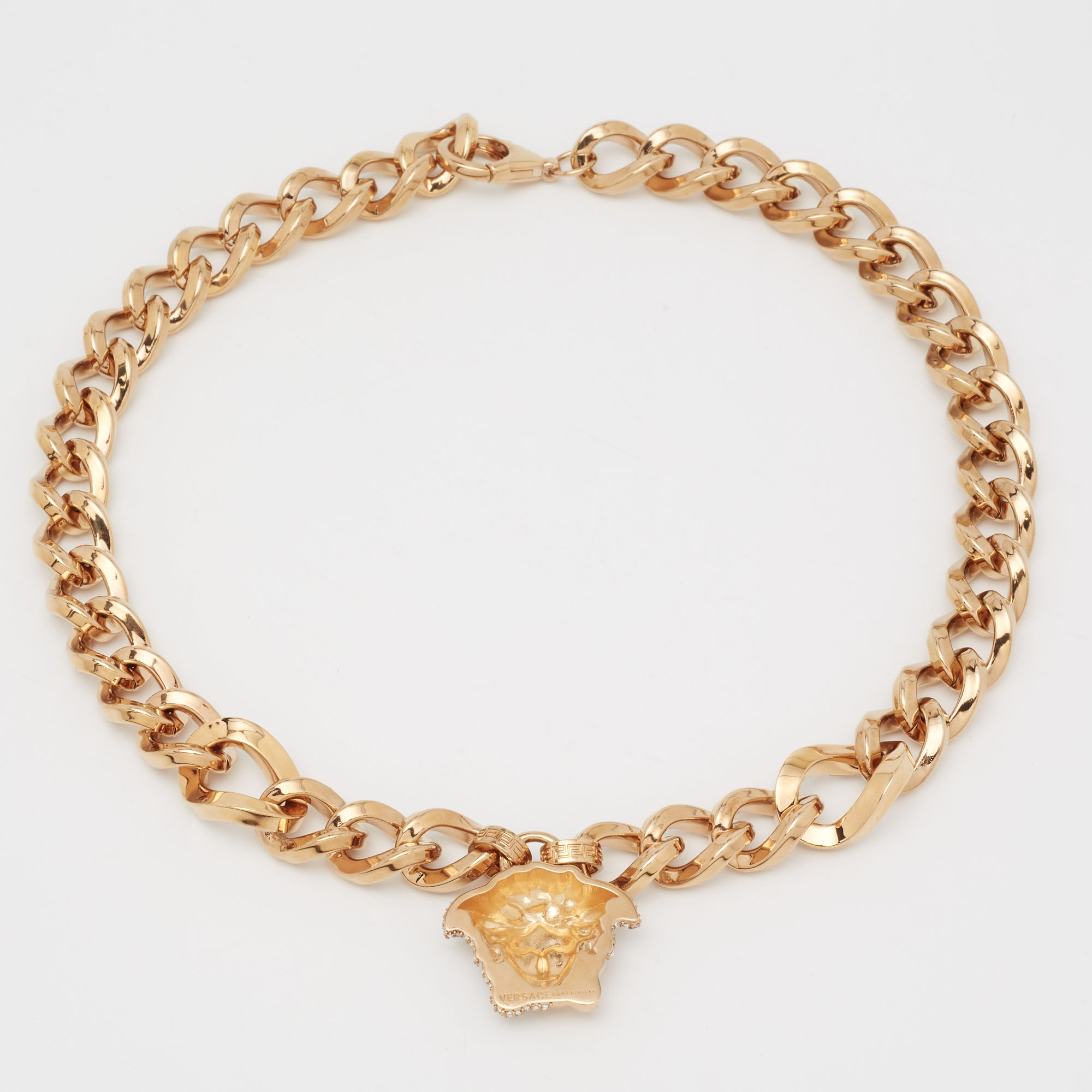 

Versace Palazzo Medusa Crystals Gold Tone Necklace