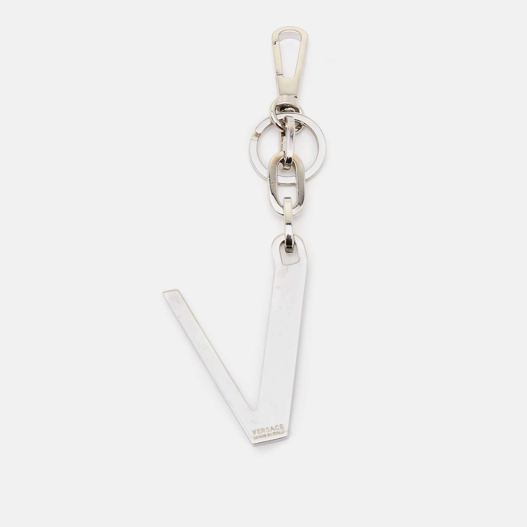 

Versace Gianni V Enamel Silver Tone Key Ring