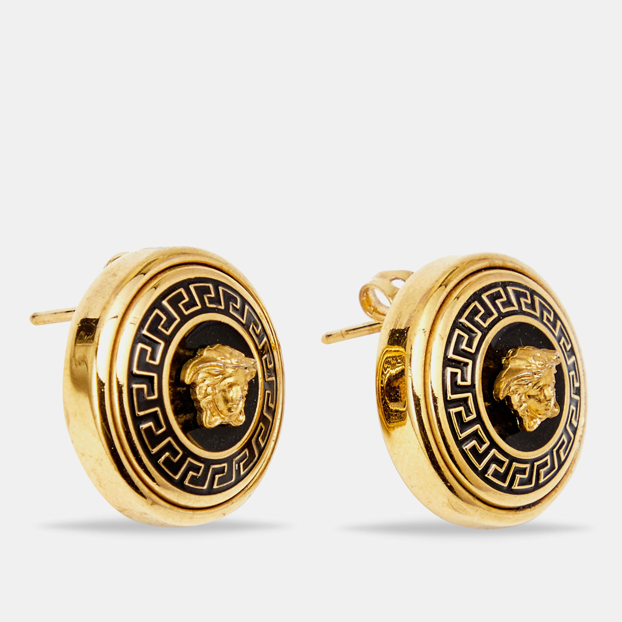 

Versace Vanitas Gold Tone Medusa Stud Earrings