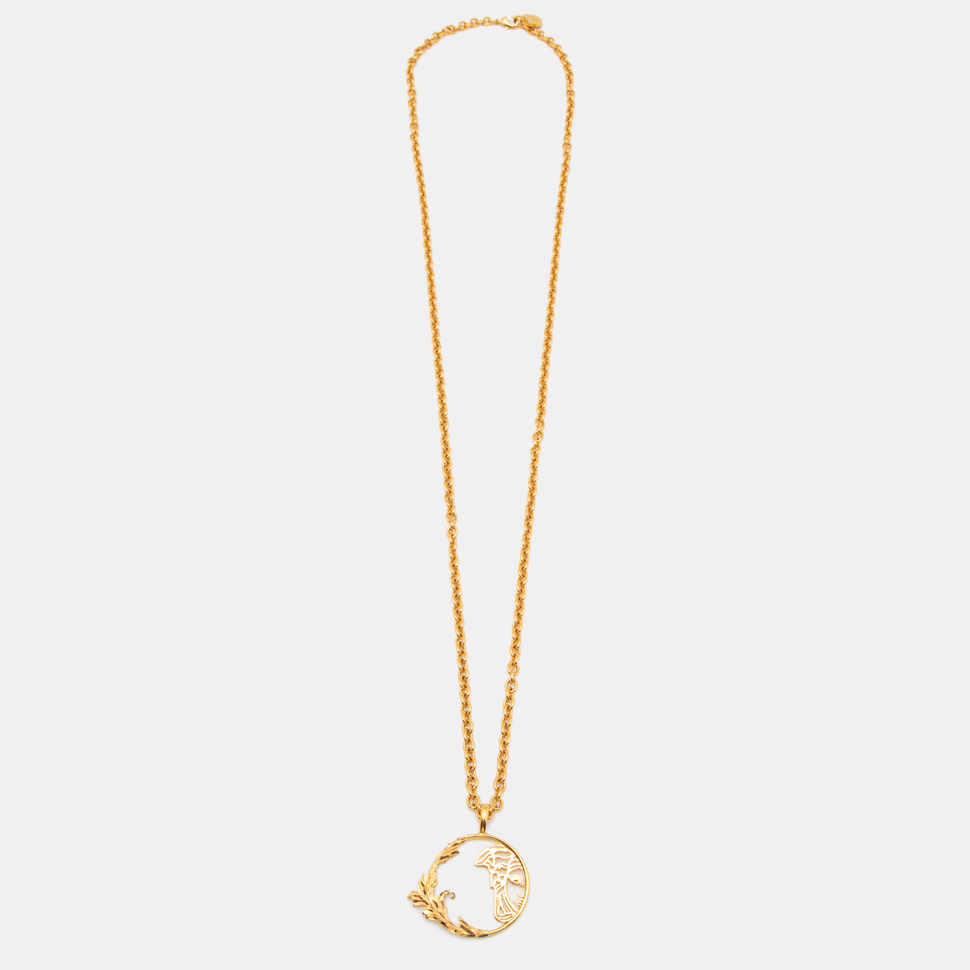 

Versace Collection Medusa Gold Tone Long Necklace