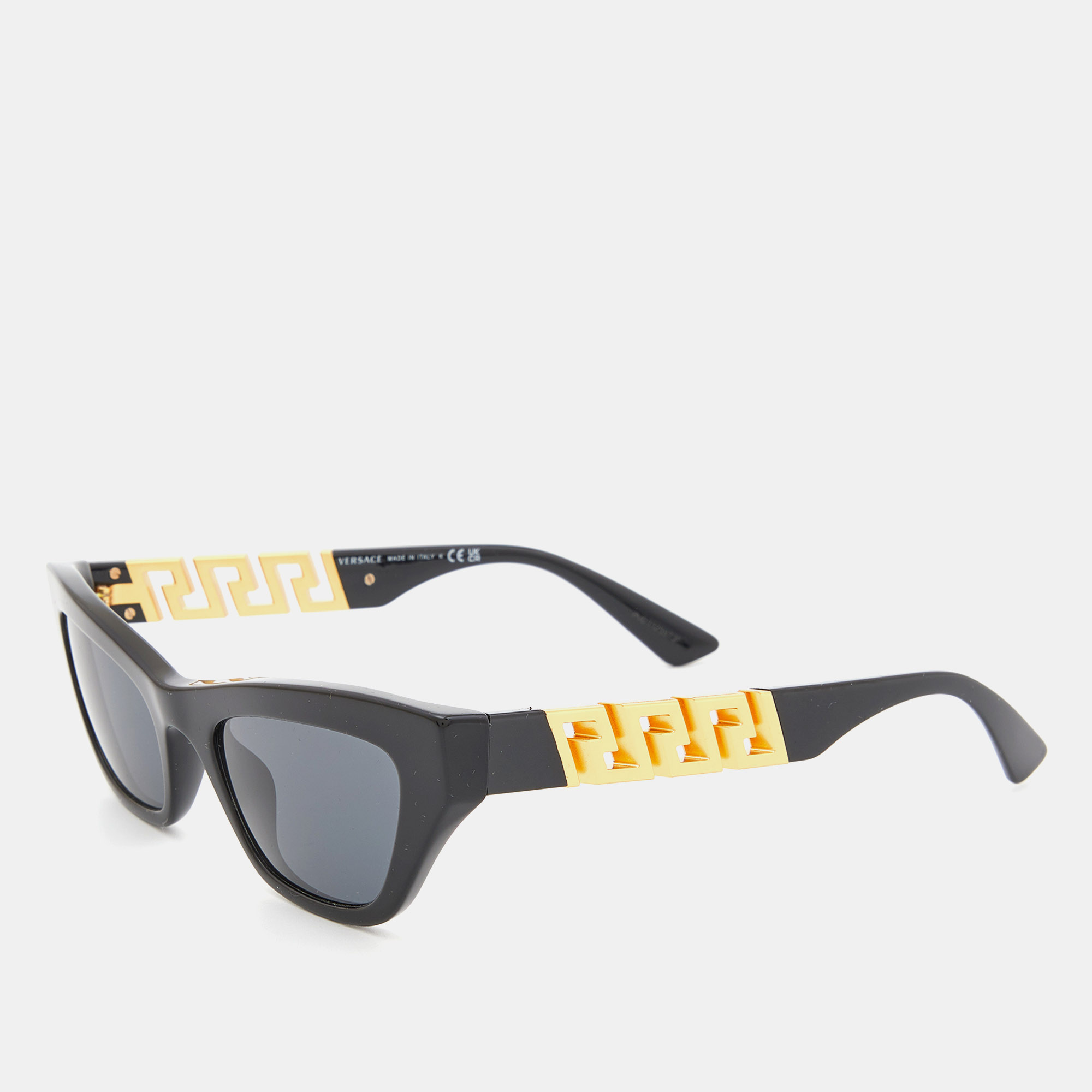 

Versace Black/Grey 4419 Logo Metal Temple Detail Square Sunglasses