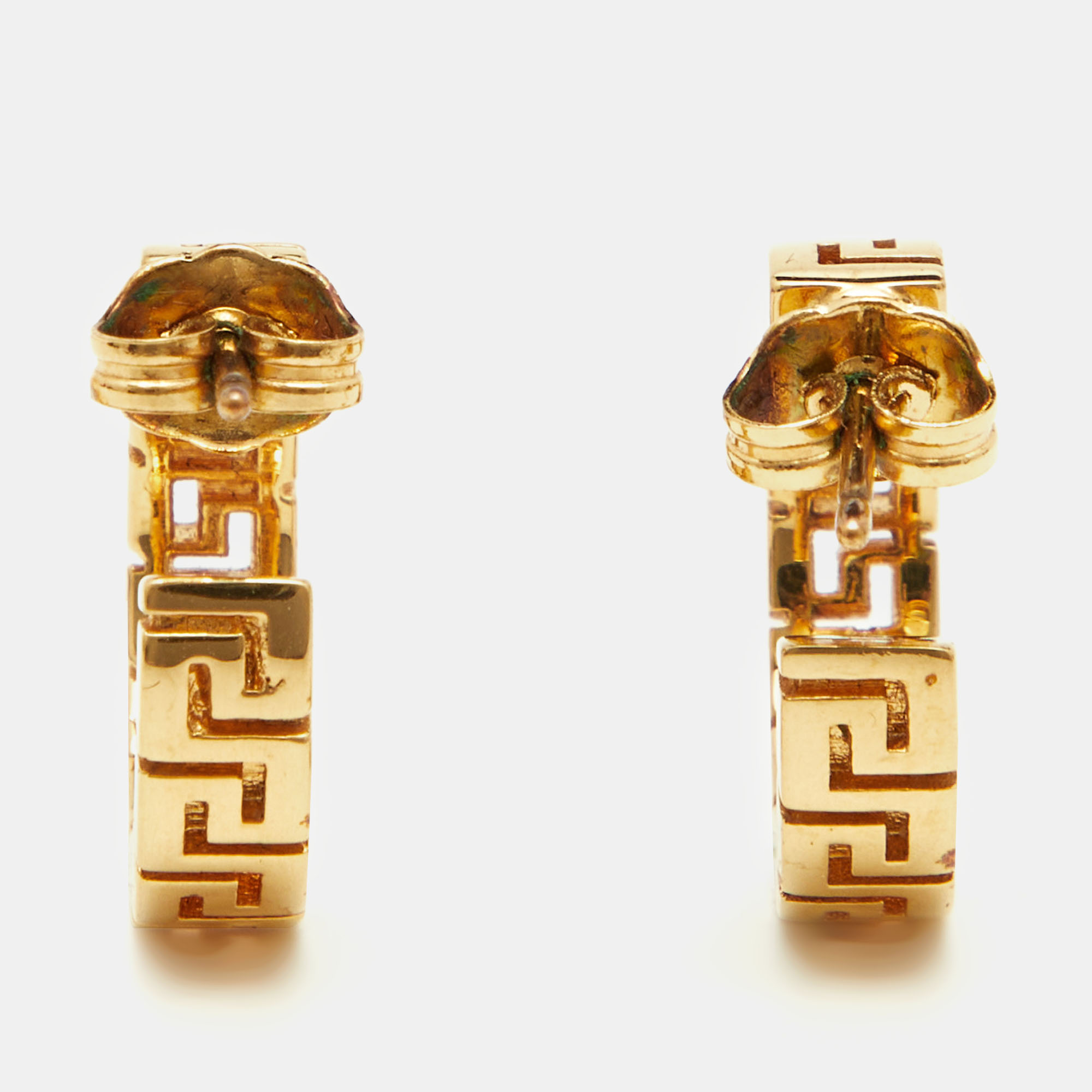 

Versace Greca Gold Tone Earrings