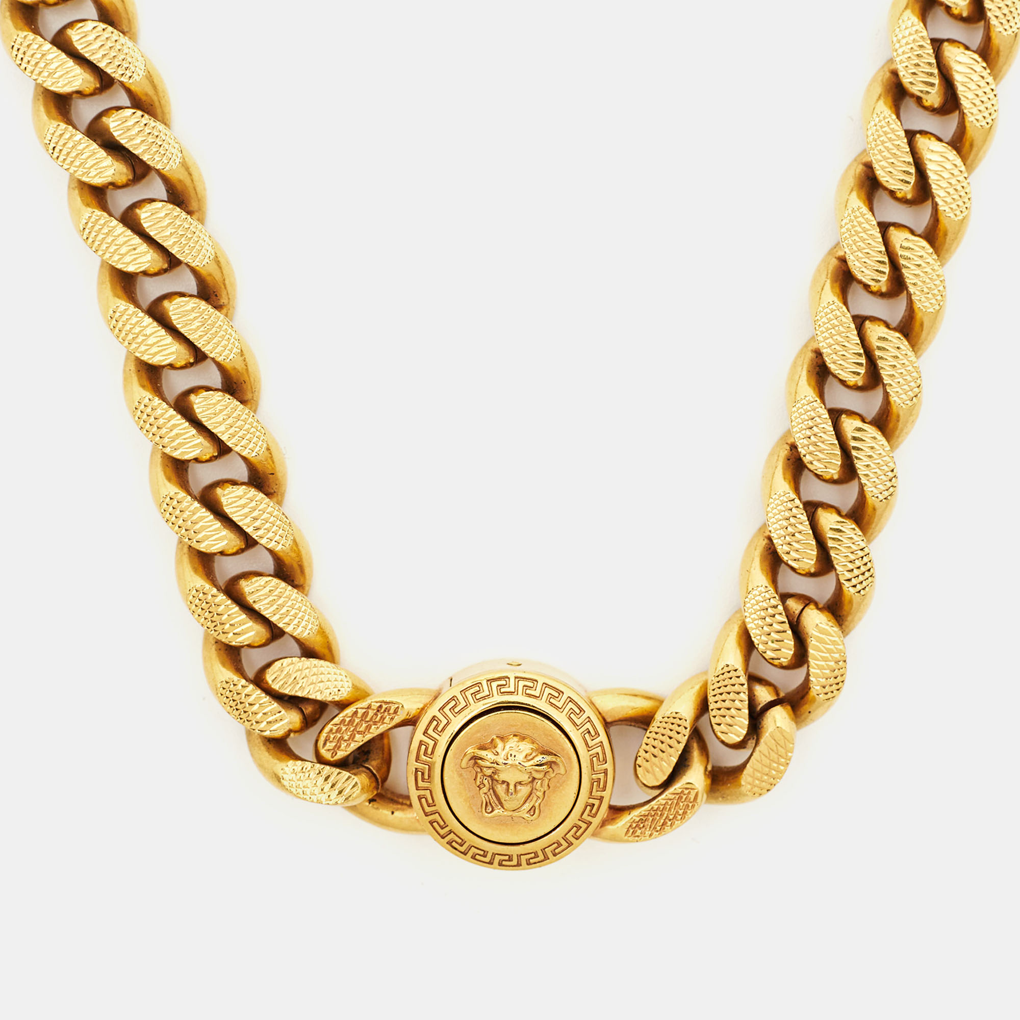 

Versace Medusa Gold Tone Choker Necklace