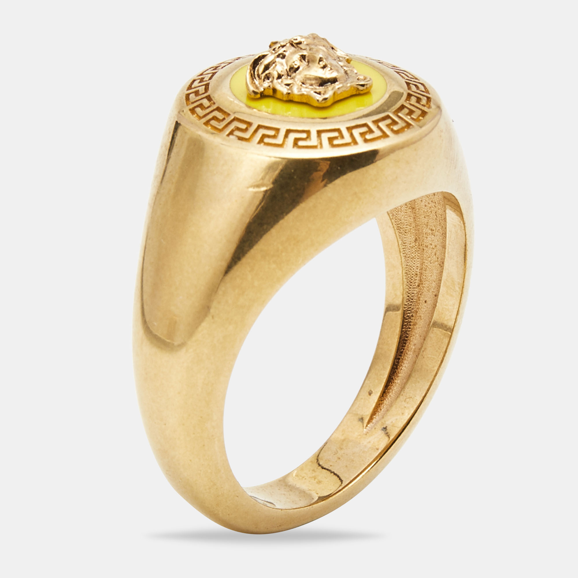 

Versace Medusa Enamel Gold Tone Ring Size