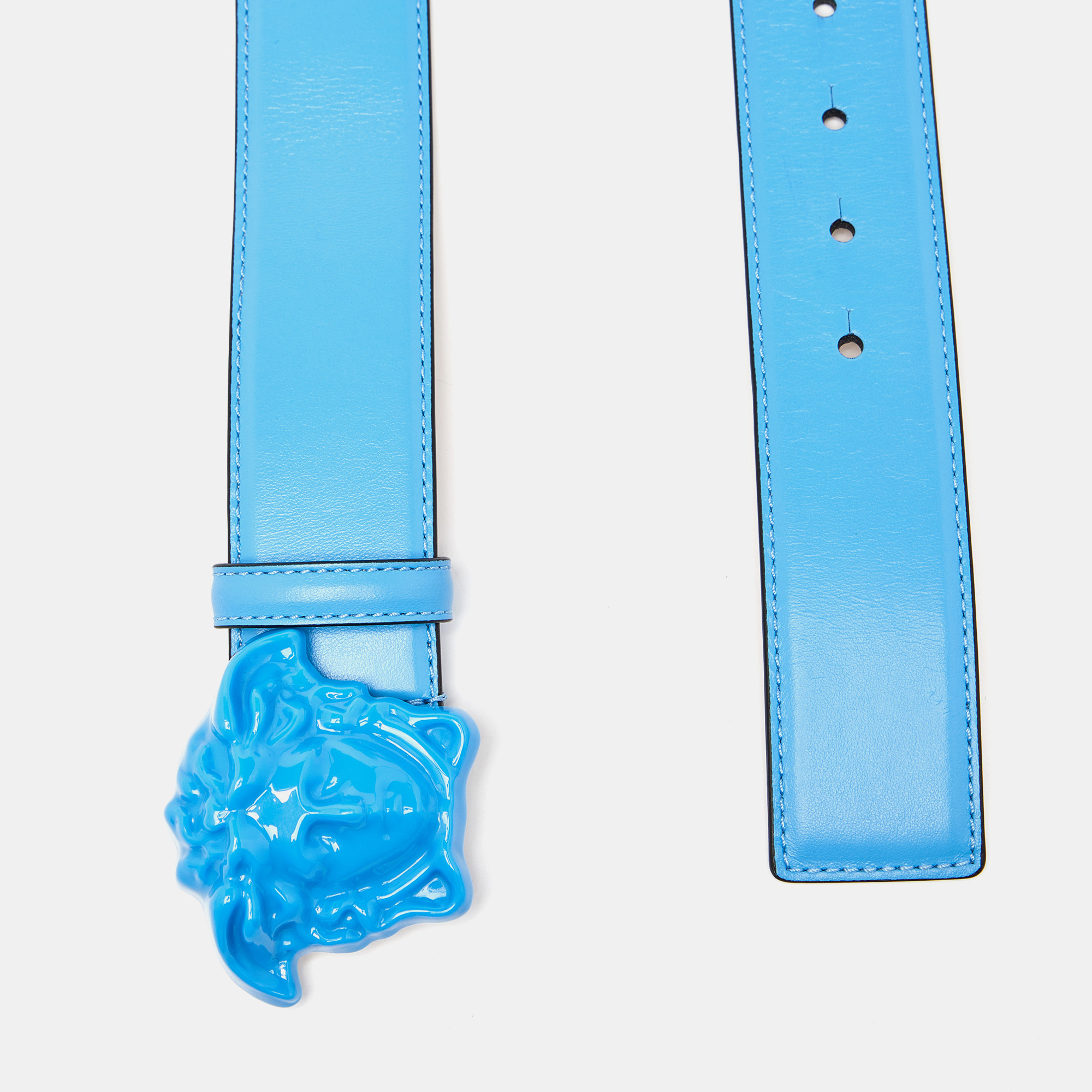 

Versace Blue Leather Medusa Buckle Belt