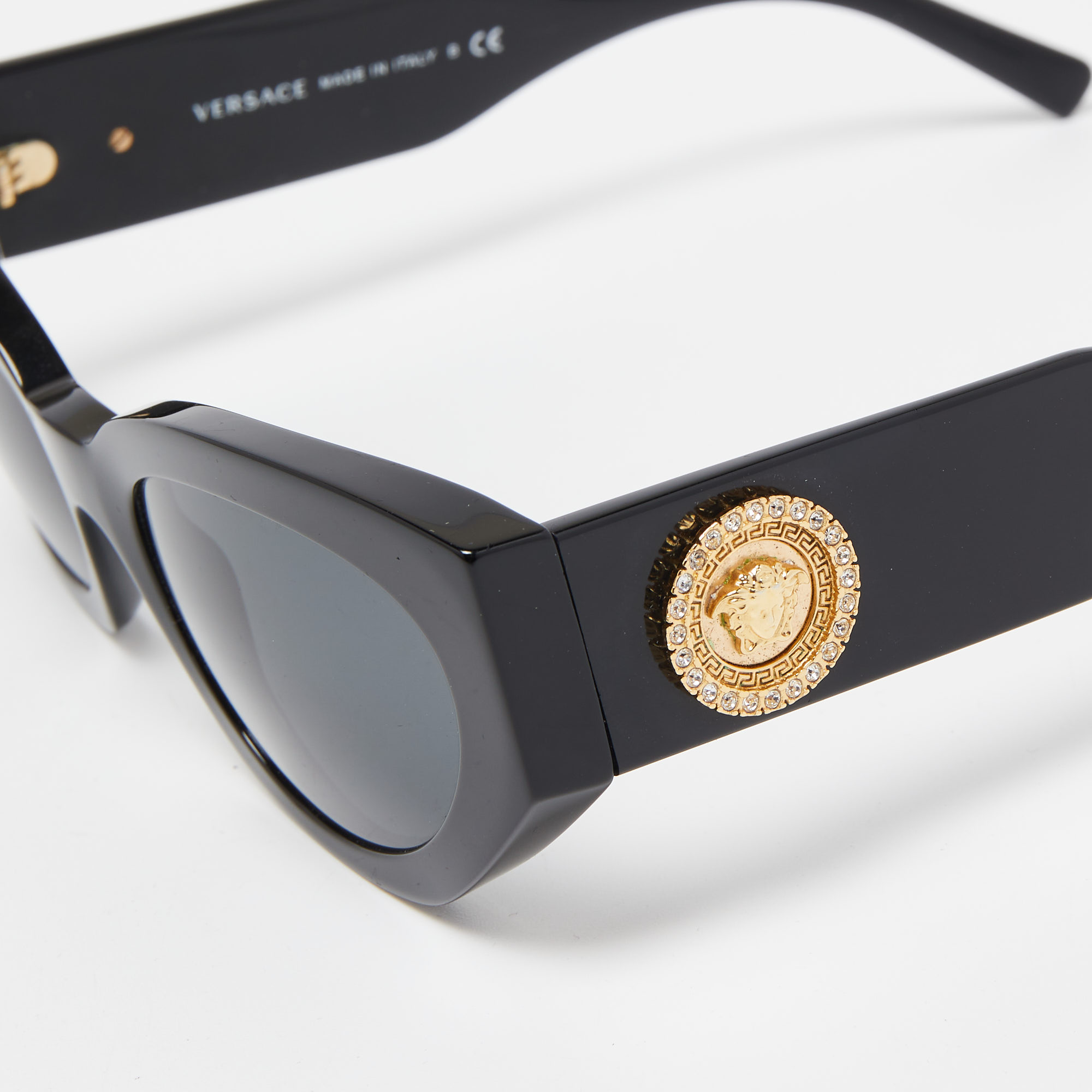 

Versace Black 4376-B Medusa Crystals Cat Eye Sunglasses