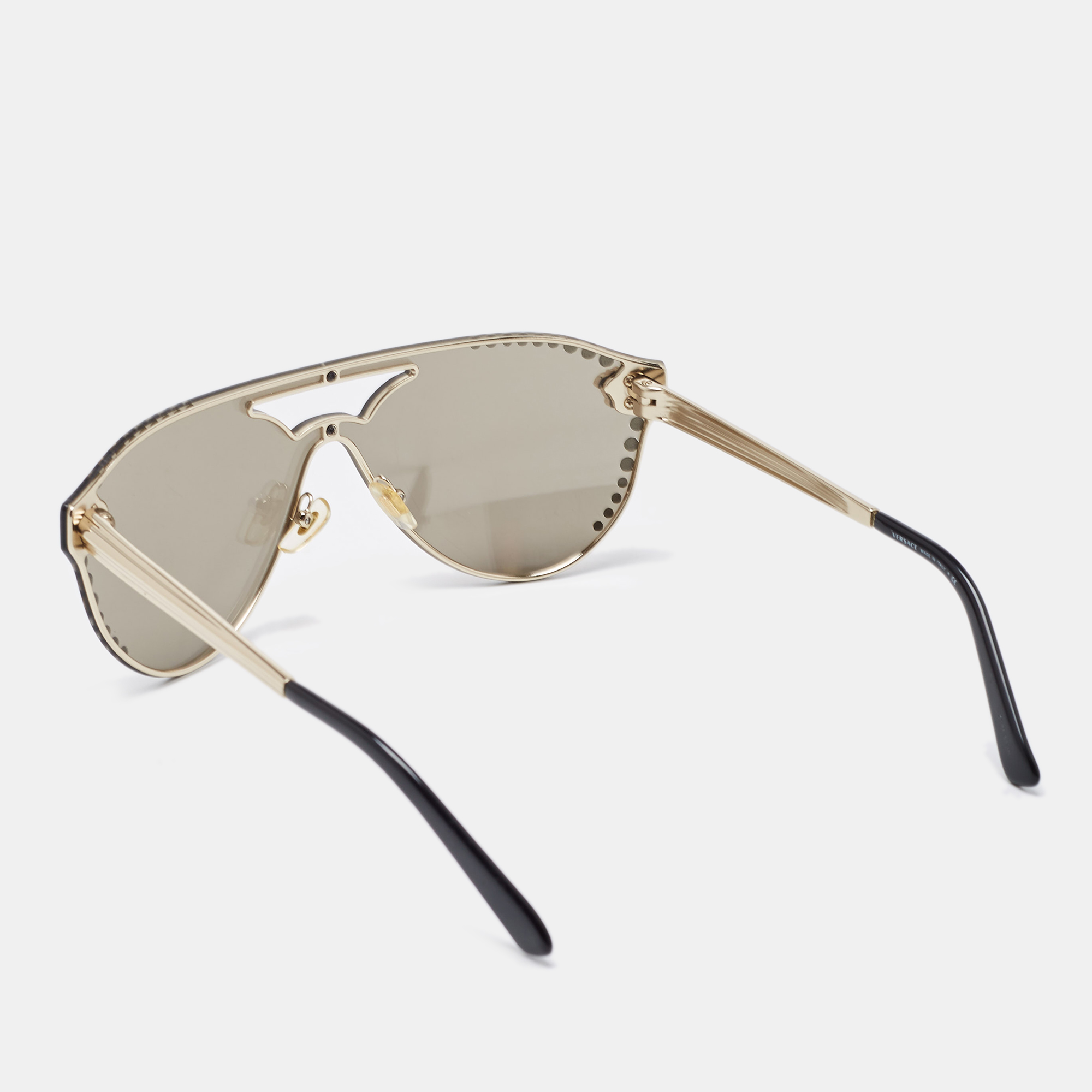 

Versace Gold/Black Mirrored MOD 2161-B Medussa Crystals Sunglasses