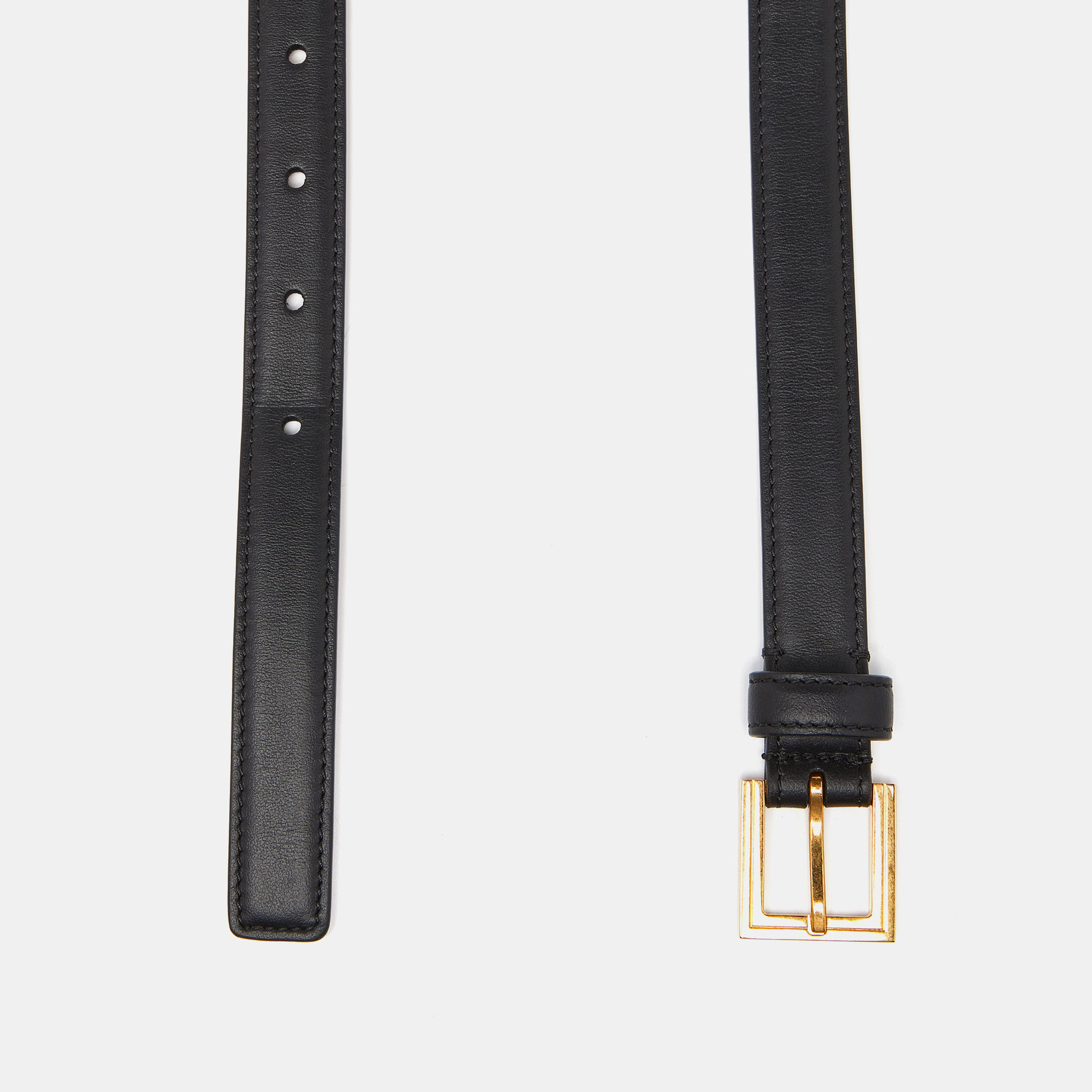 

Versace Black Leather Metal Logo Buckle Belt