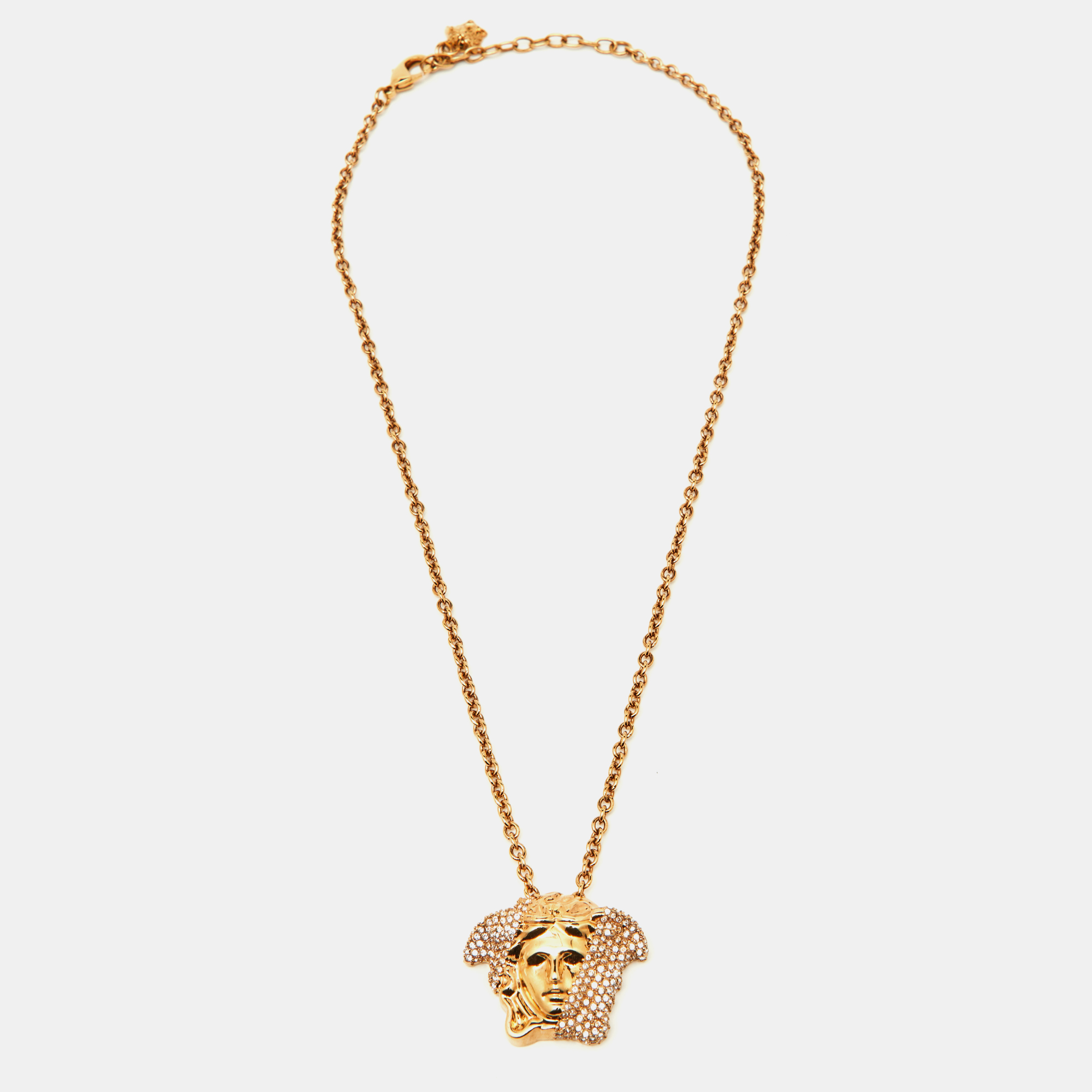 

Versace Medusa Crystal Gold Tone Necklace