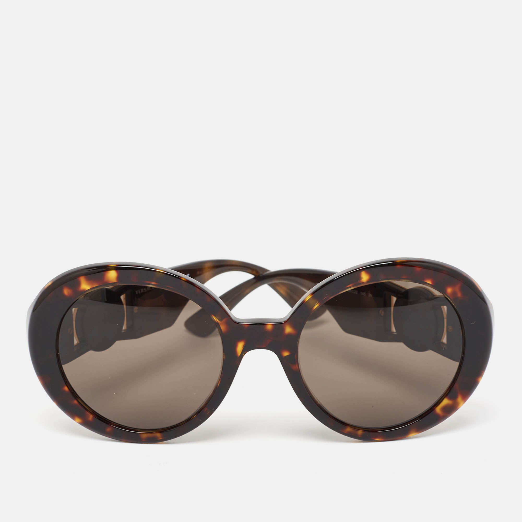

Versace Brown Tortoise MOD 4414 Medusa Round Sunglasses