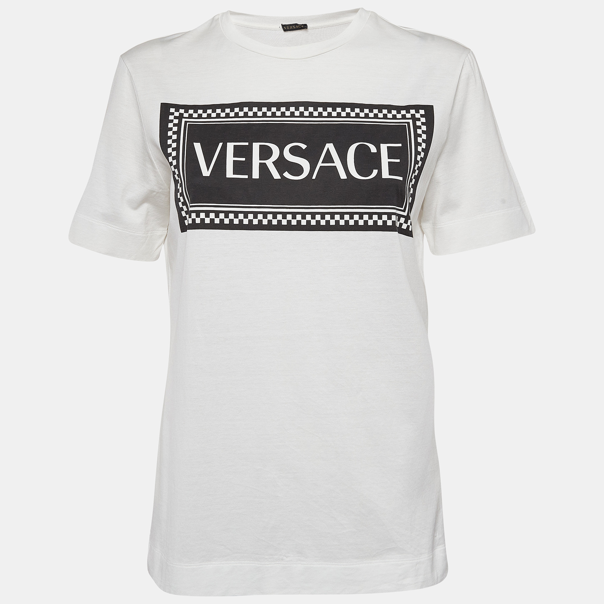 

Versace White Logo Print Cotton T-Shirt S